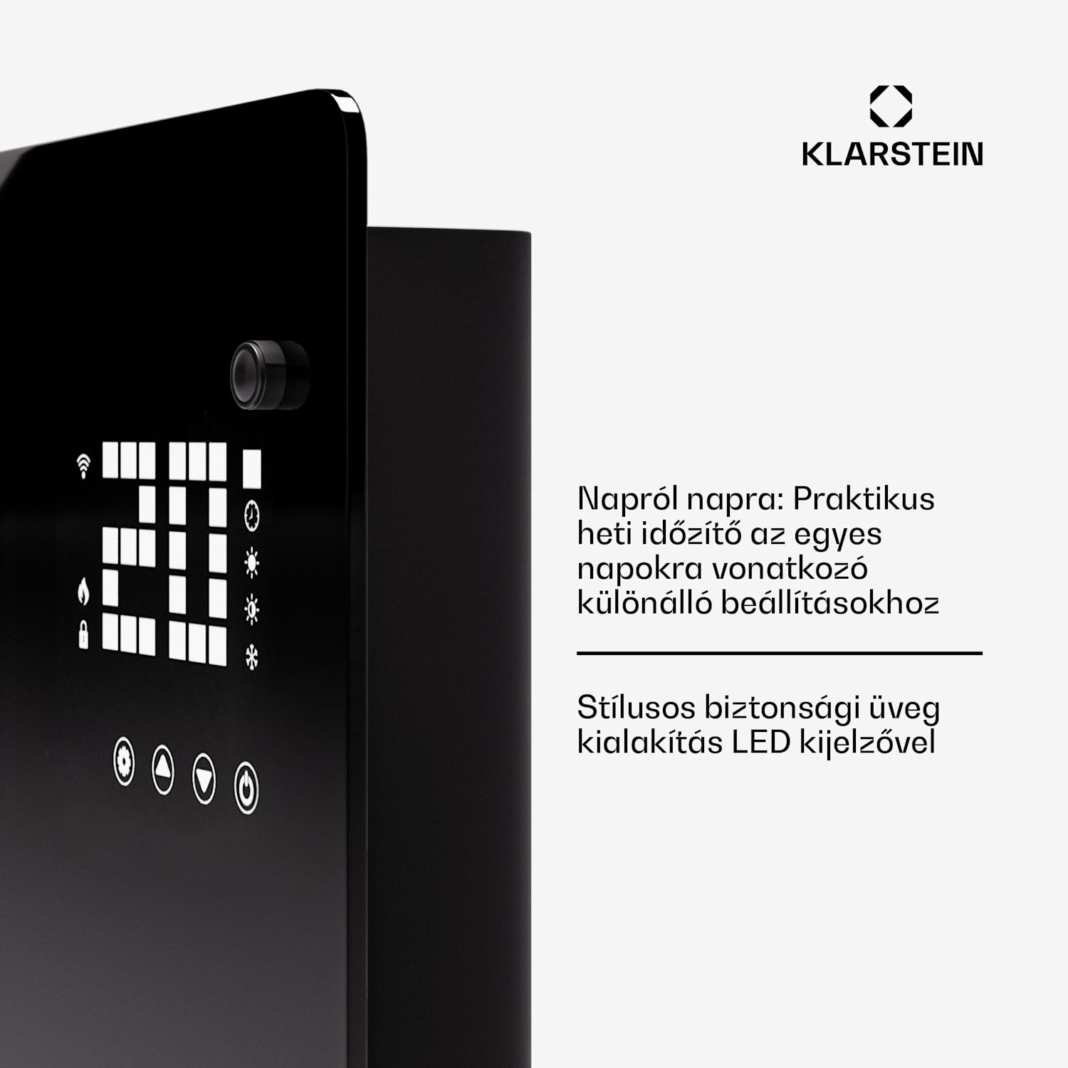 Bornholm Smart 2500, konvektor, 2500 W, WiFi, LED, IP24 2500 W | Igen | Fekete