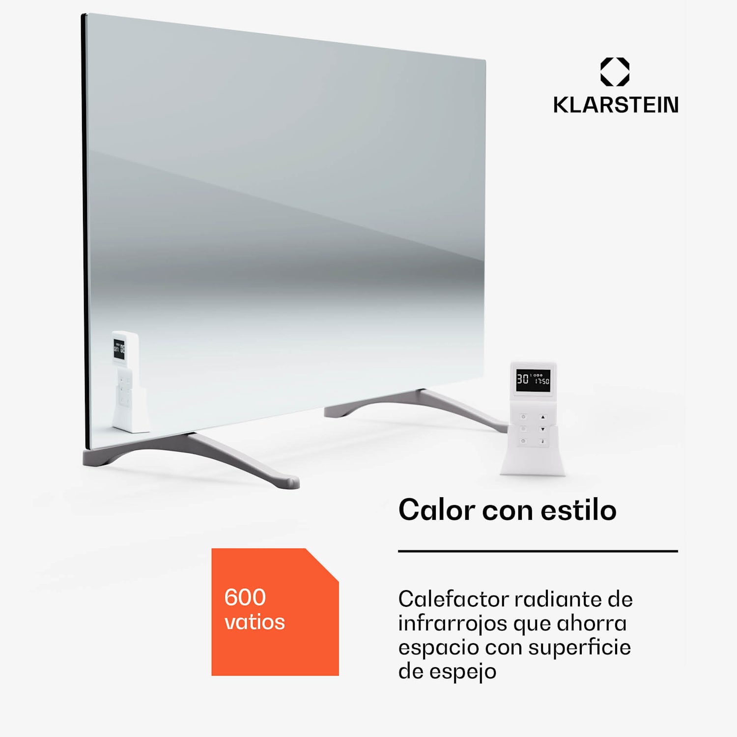 Marvel Mirror 600 Calentador infrarrojo 600W Espejo con temporizador semanal 100 x 60 cm | 600 W
