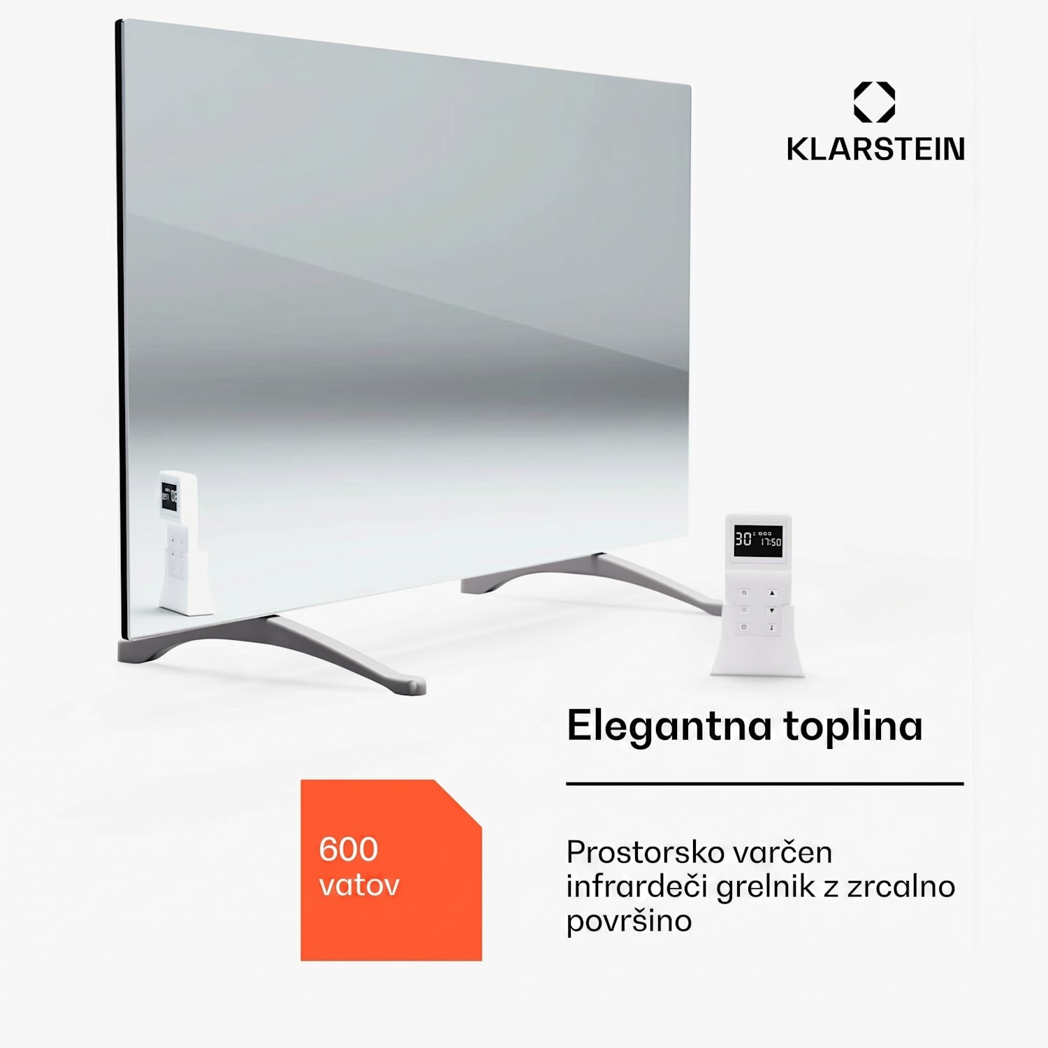 Marvel Mirror 600, infrardeči grelnik, 600 W, tedenski časovnik, ogledalo 100 x 60 cm | 600 W