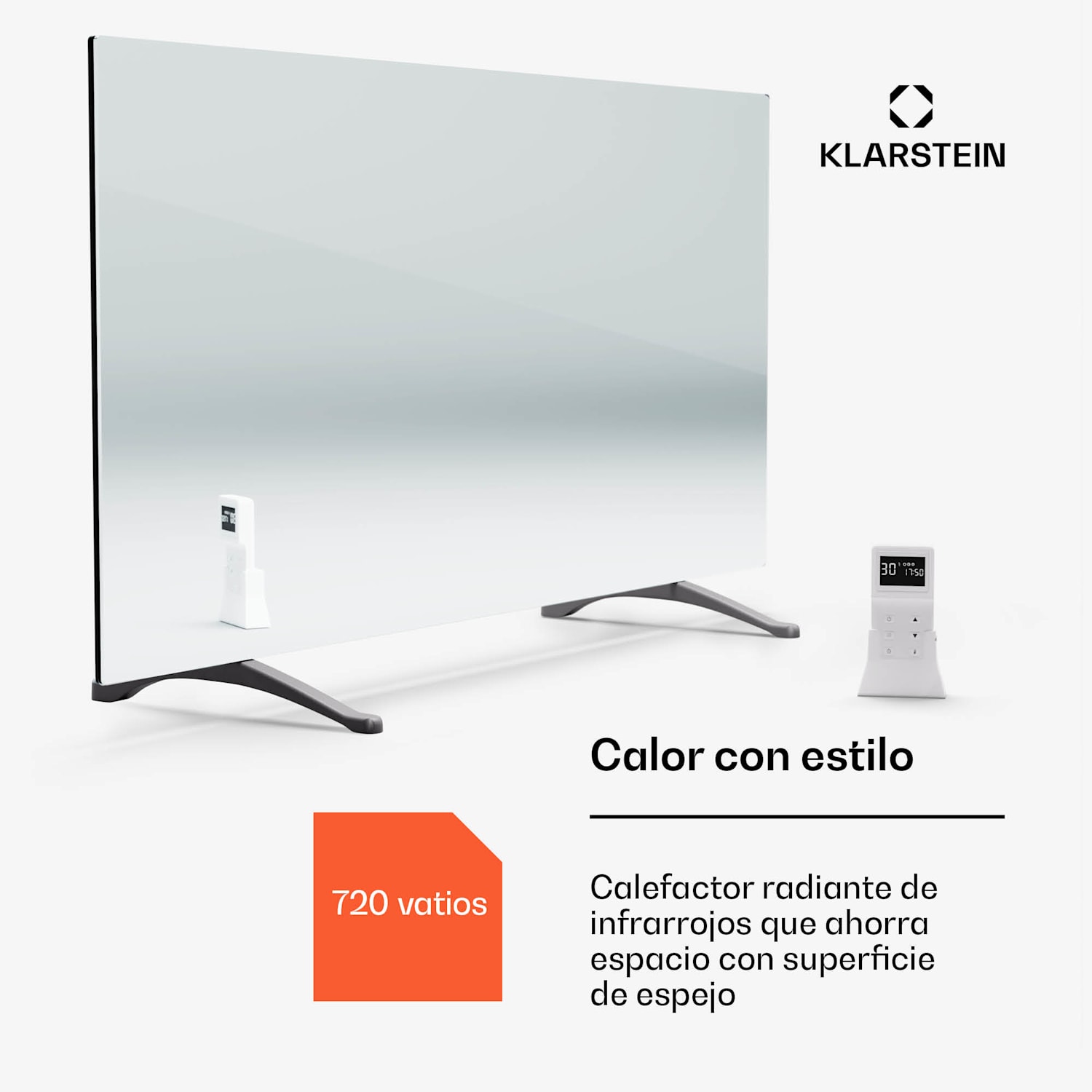Marvel Mirror 720 Calentador infrarrojo 720W Espejo con temporizador semanal Cuadrado | 720 W