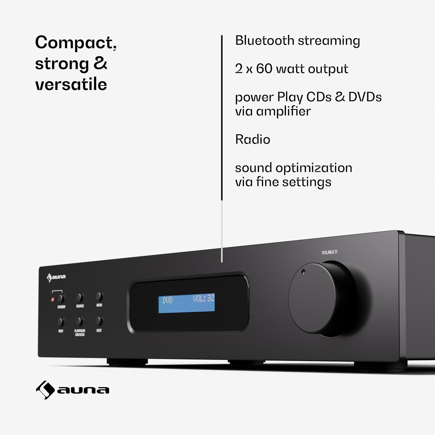 Art22, Усилвател DAB+ BT HiFi, усилвател DAB+/FM радио Черно