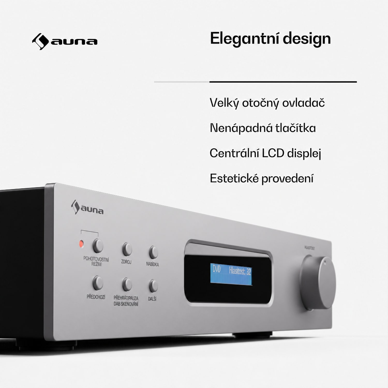 Art22, Zesilovač DAB+ BT HiFi, zesilovač DAB+/FM rádio Červená / Stříbrná metalíza