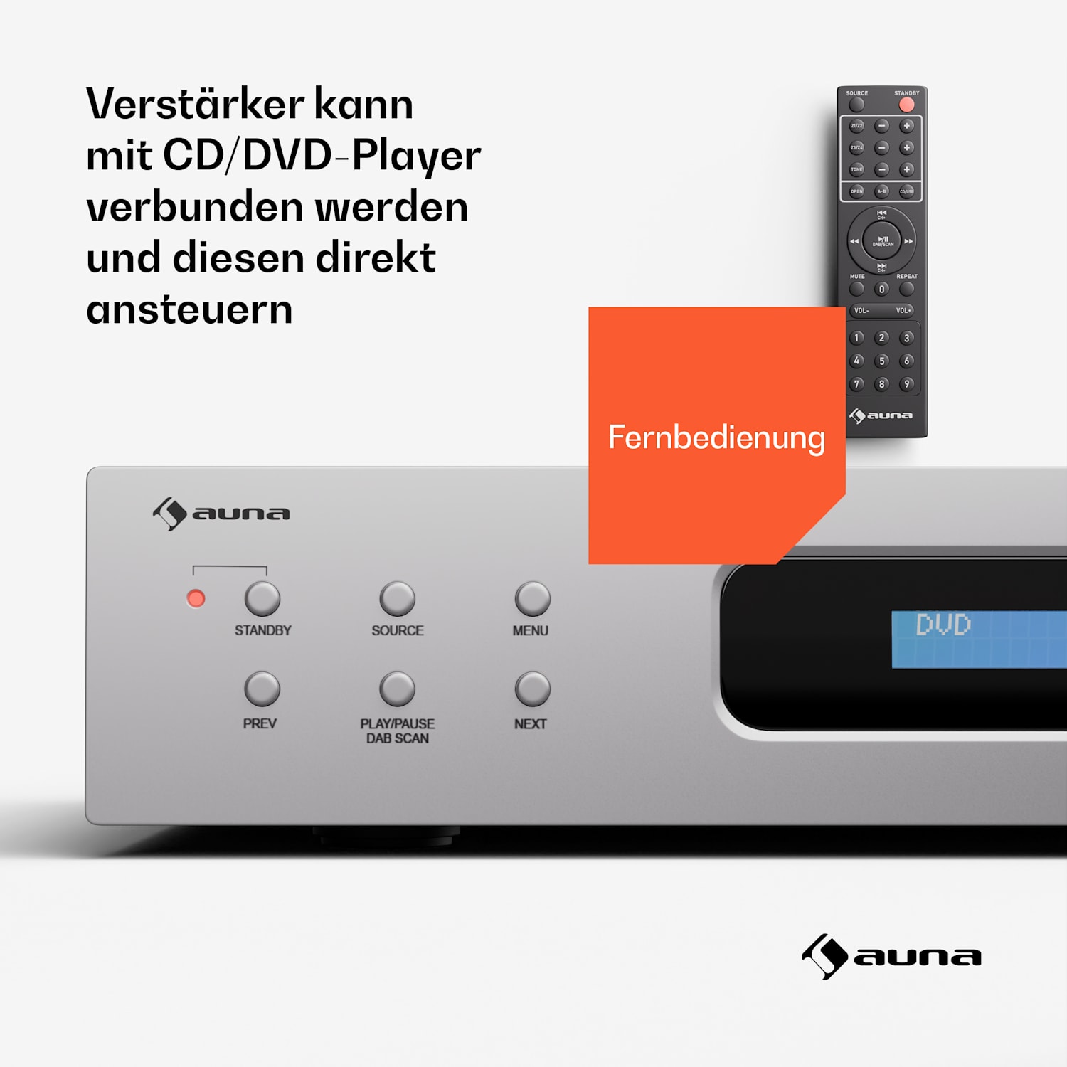 Art22 Amplifier DAB+ BT HiFi-Verstärker DAB+/FM Radio Weiß / Silber-Metallic