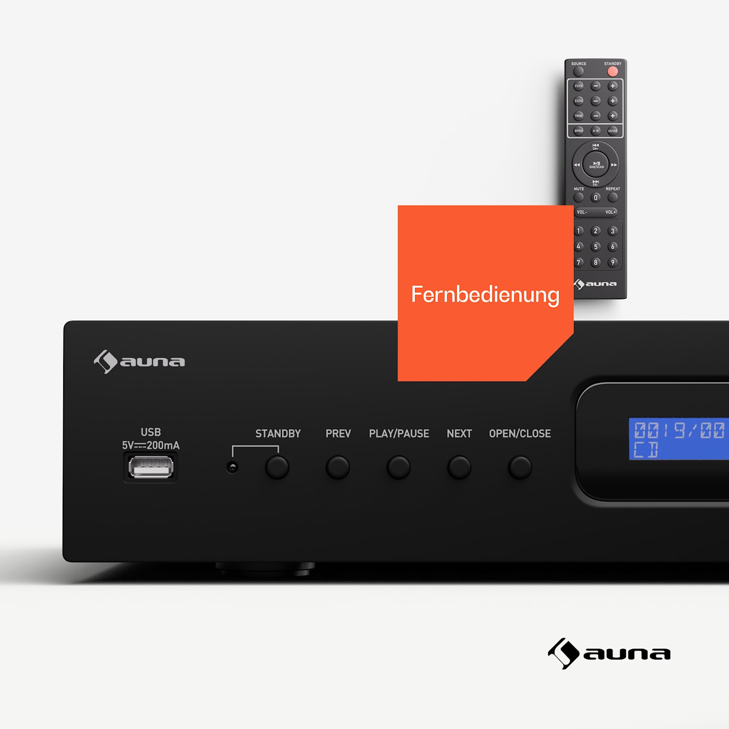 Art22 CD-Player MP3 opt. | Hifi-Player | CD, CD-R/RW, CD-MP3 | Display | Fernbedienung Schwarz