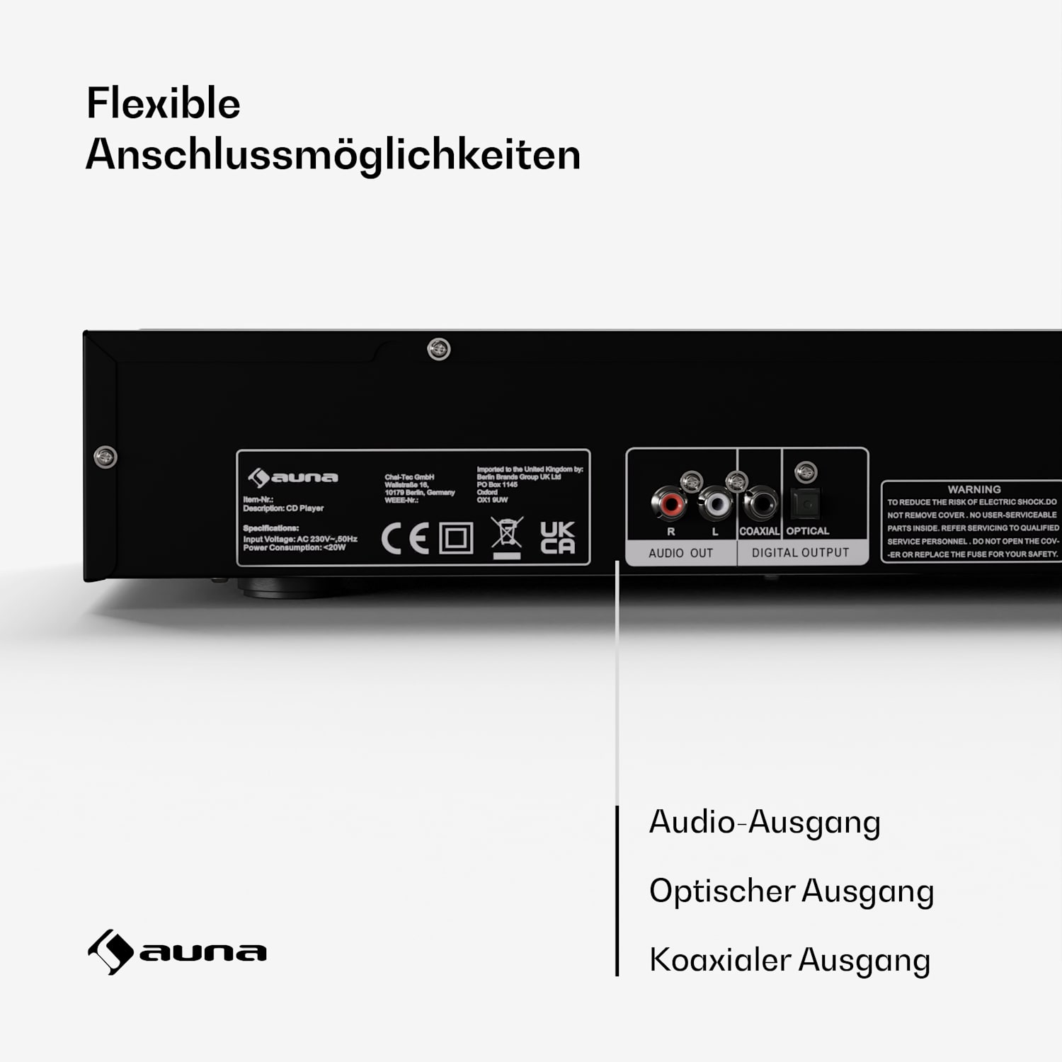 Art22 CD-Player MP3 opt. | Hifi-Player | CD, CD-R/RW, CD-MP3 | Display | Fernbedienung Schwarz