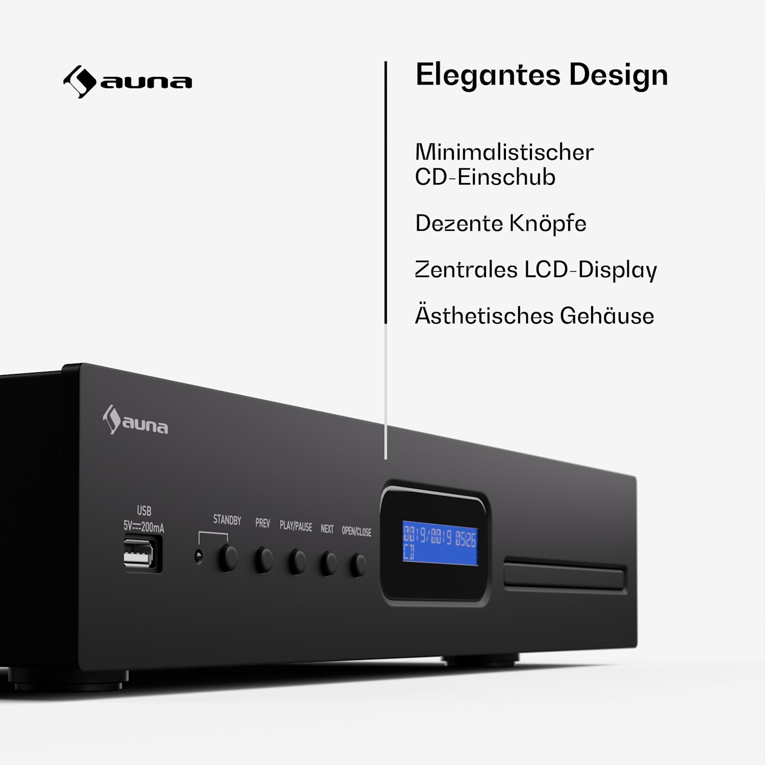 Art22 CD-Player MP3 opt. | Hifi-Player | CD, CD-R/RW, CD-MP3 | Display | Fernbedienung Schwarz