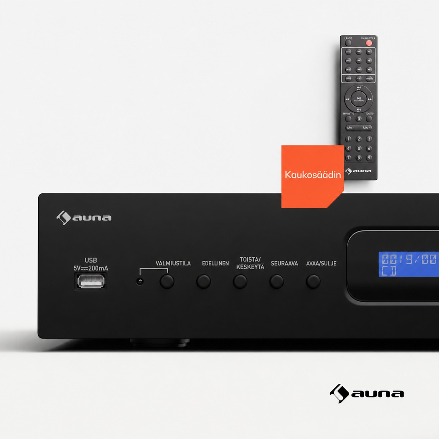 Art22 CD-soitin MP3 opt. | Hi-Fi-soitin | CD, CD-R/RW, CD-MP3 | näyttö | kaukosäädin Musta
