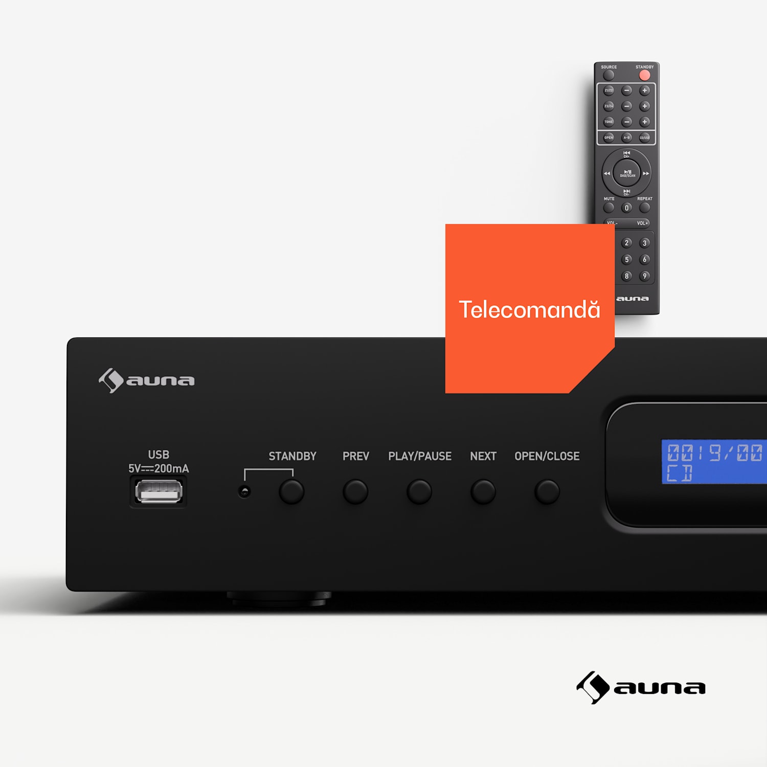 Art22 CD/MP3 player, HiFi player, CD, CD-R/RW, CD-MP3, Display, Telecomandă 