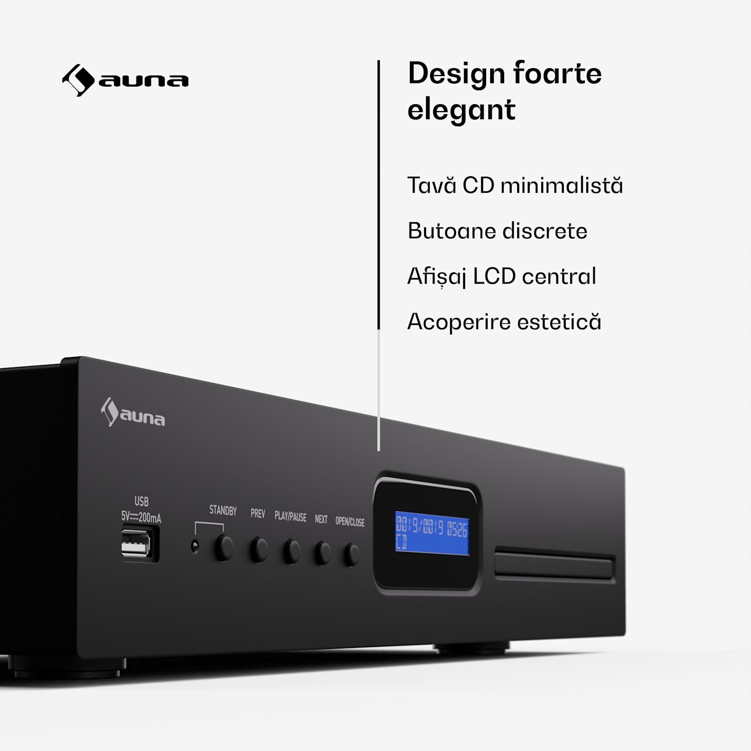 Art22 CD/MP3 player, HiFi player, CD, CD-R/RW, CD-MP3, Display, Telecomandă 