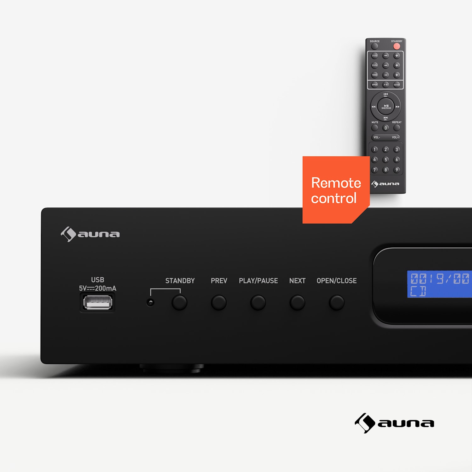 Art22 CD-soitin MP3 opt. | Hi-Fi-soitin | CD, CD-R/RW, CD-MP3 | näyttö | kaukosäädin Musta