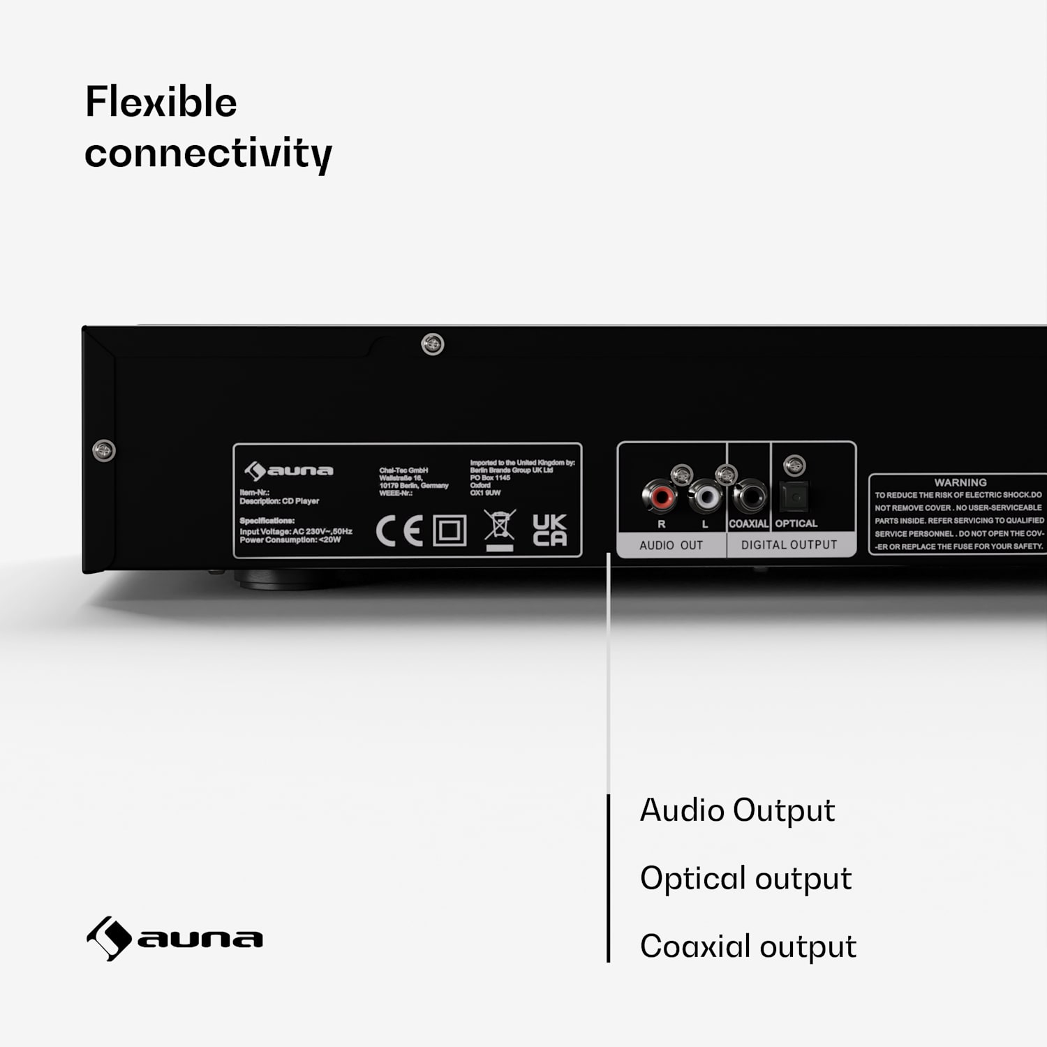 Art22 CD-soitin MP3 opt. | Hi-Fi-soitin | CD, CD-R/RW, CD-MP3 | näyttö | kaukosäädin Musta