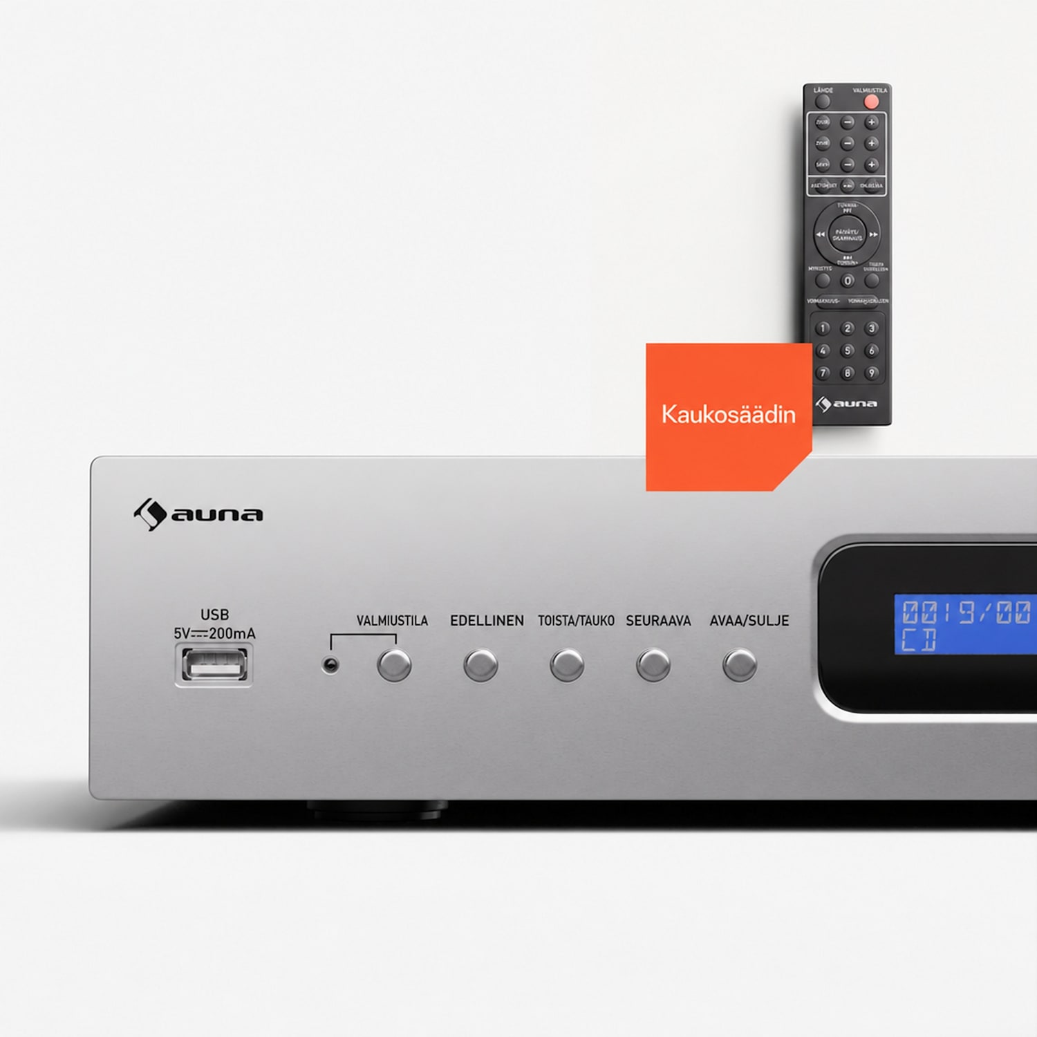 Art22 CD-soitin MP3 opt. | Hi-Fi-soitin | CD, CD-R/RW, CD-MP3 | näyttö | kaukosäädin Hopea