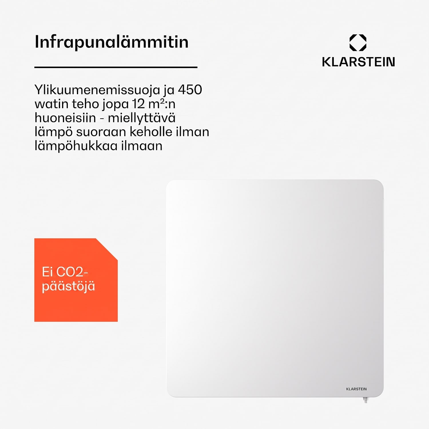 Wonderbeam 450 hybridi-infrapunalämmitin 60 x 60 cm 450 W viikkoajastin kaukosäädin 450 W