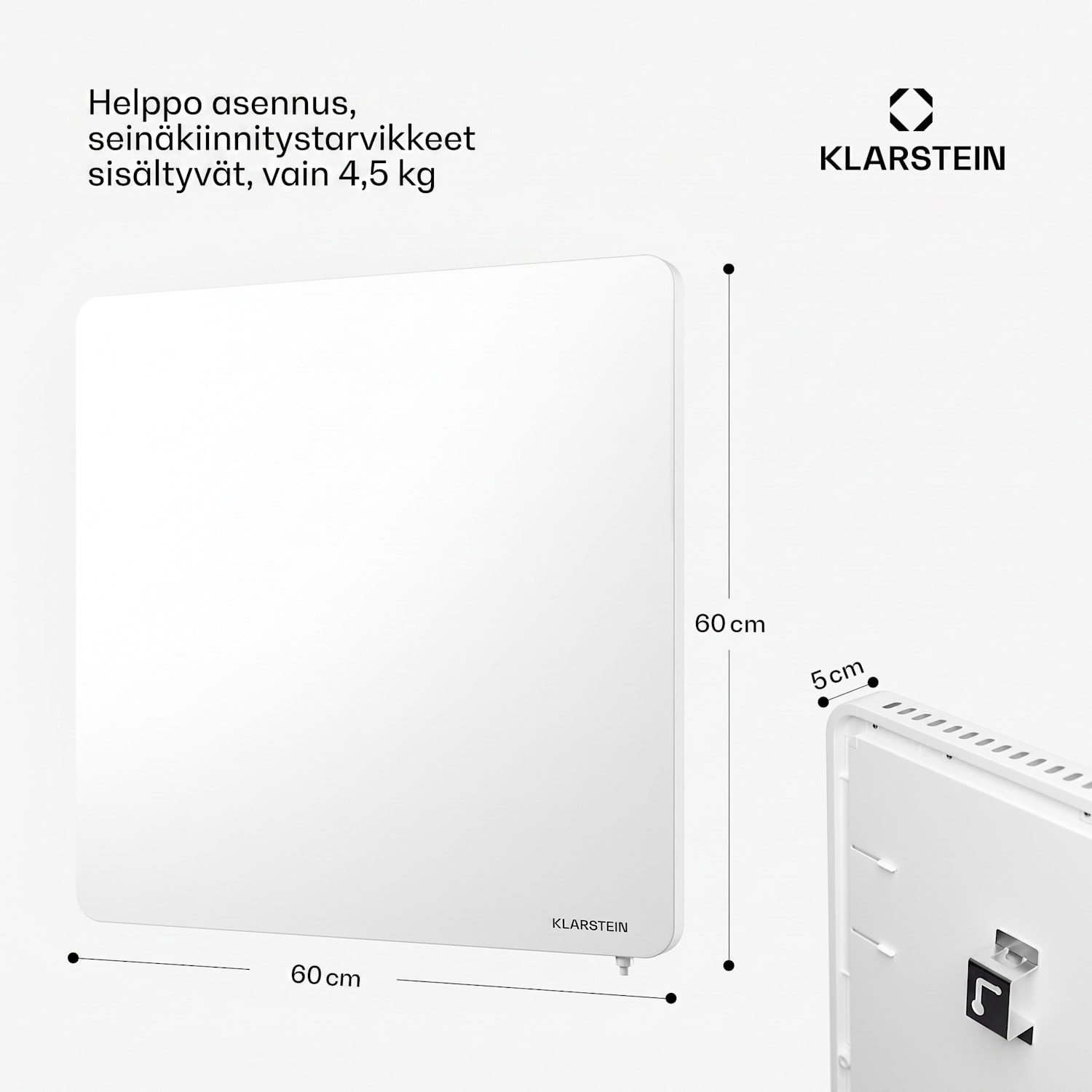 Wonderbeam 450 hybridi-infrapunalämmitin 60 x 60 cm 450 W viikkoajastin kaukosäädin 450 W