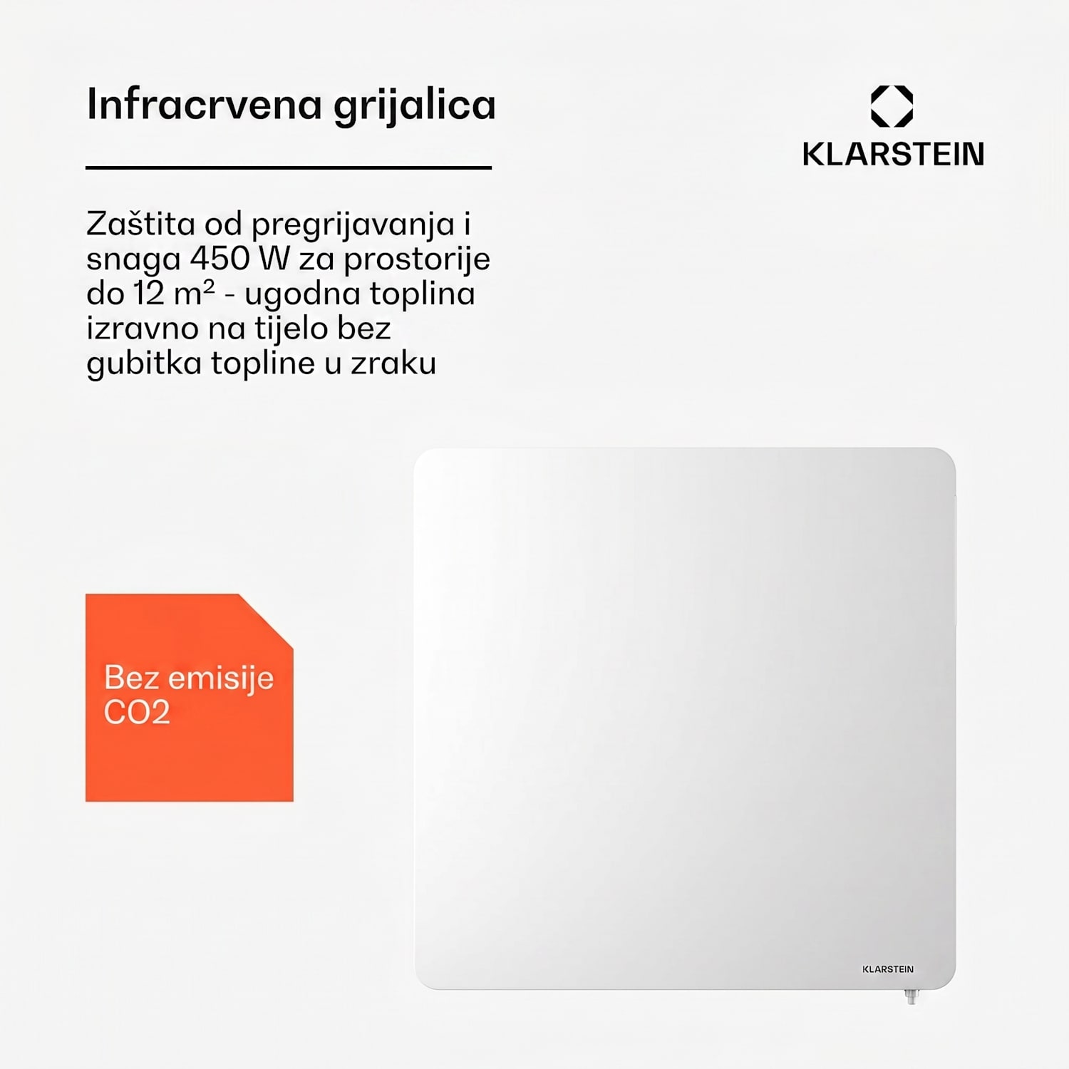 Wonderbeam 450 Hybride infracrvena grijalica 60 x 60 cm 450 W Tjedni timer Daljinski upravljač 