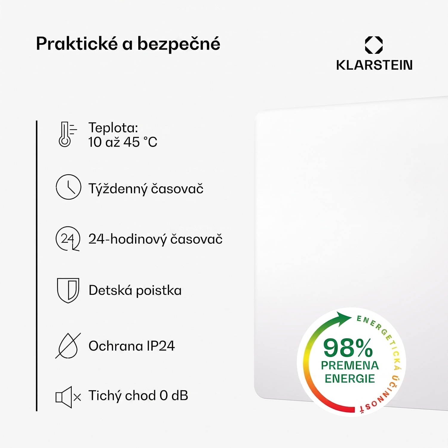 Wonderbeam 450 Hybride Infračervený ohrievač 60 x 60 cm 450 W Týždenný časovač Diaľkové ovládanie 450 W