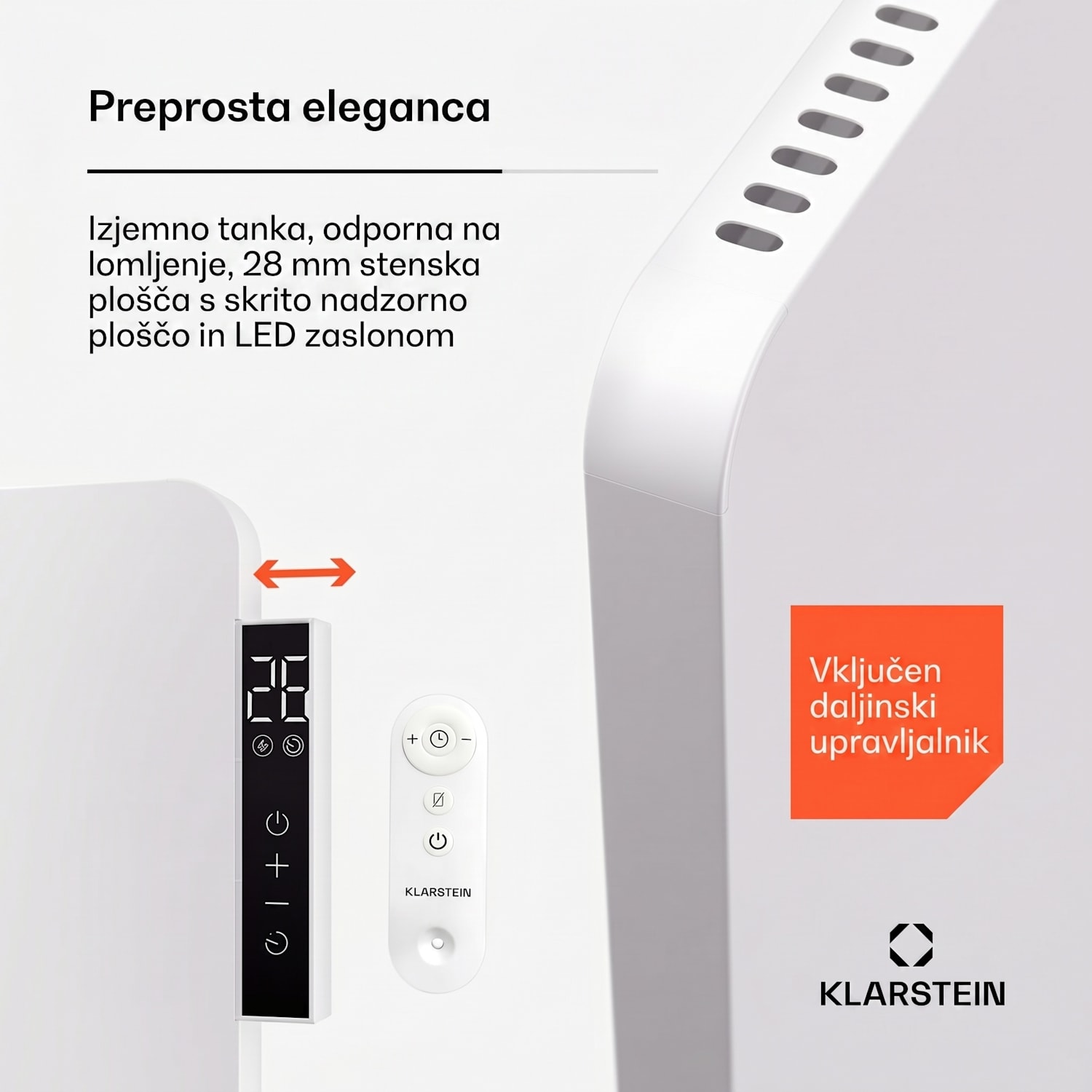 Wonderbeam 450 Hybride Infrardeči grelnik 60 x 60 cm 450 W Tedenski časovnik Daljinsko upravljanje 