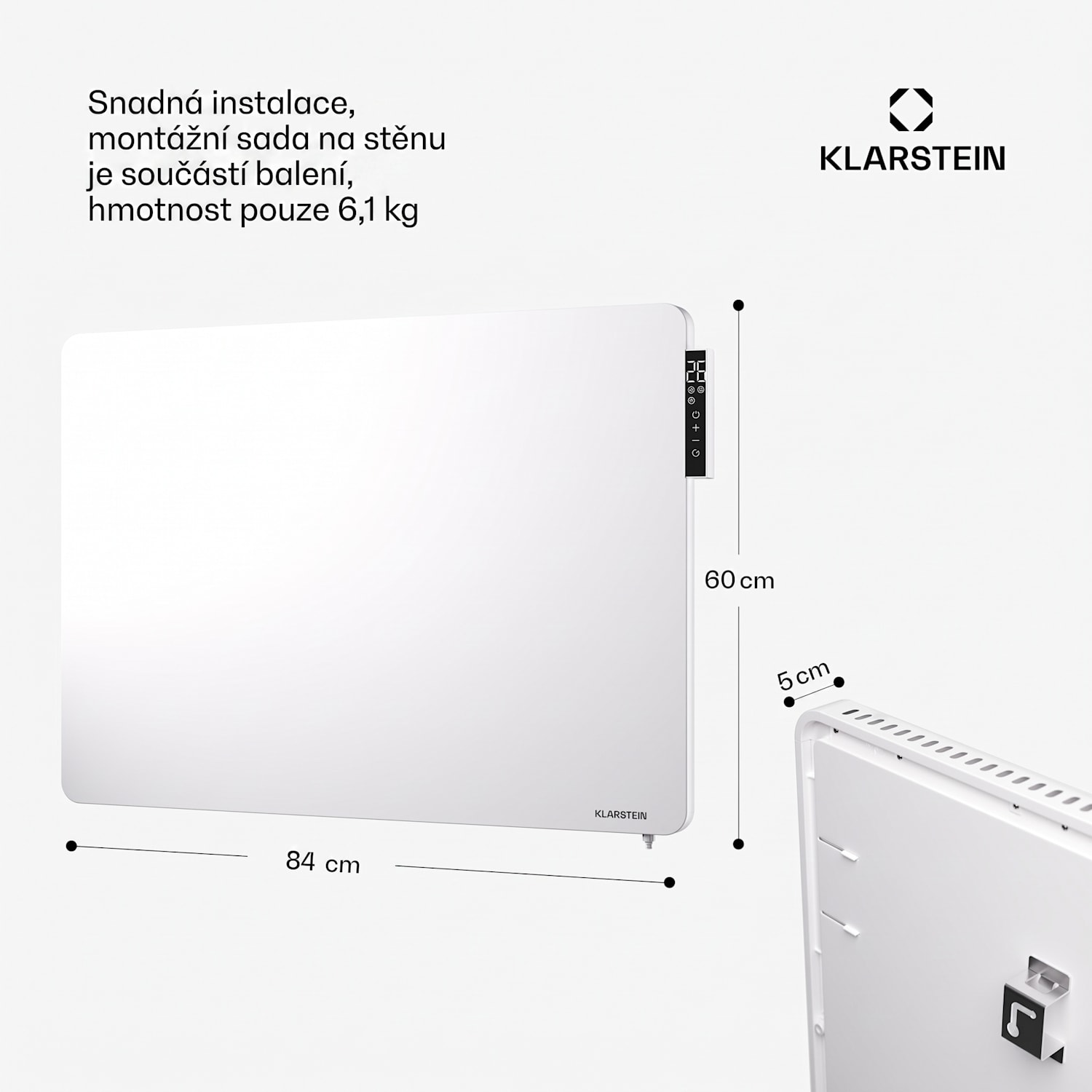 Wonderbeam 650 Hybride infračervený ohřívač 60 x 84 cm 650 W týdenní časovač dálkové ovládání 650 W