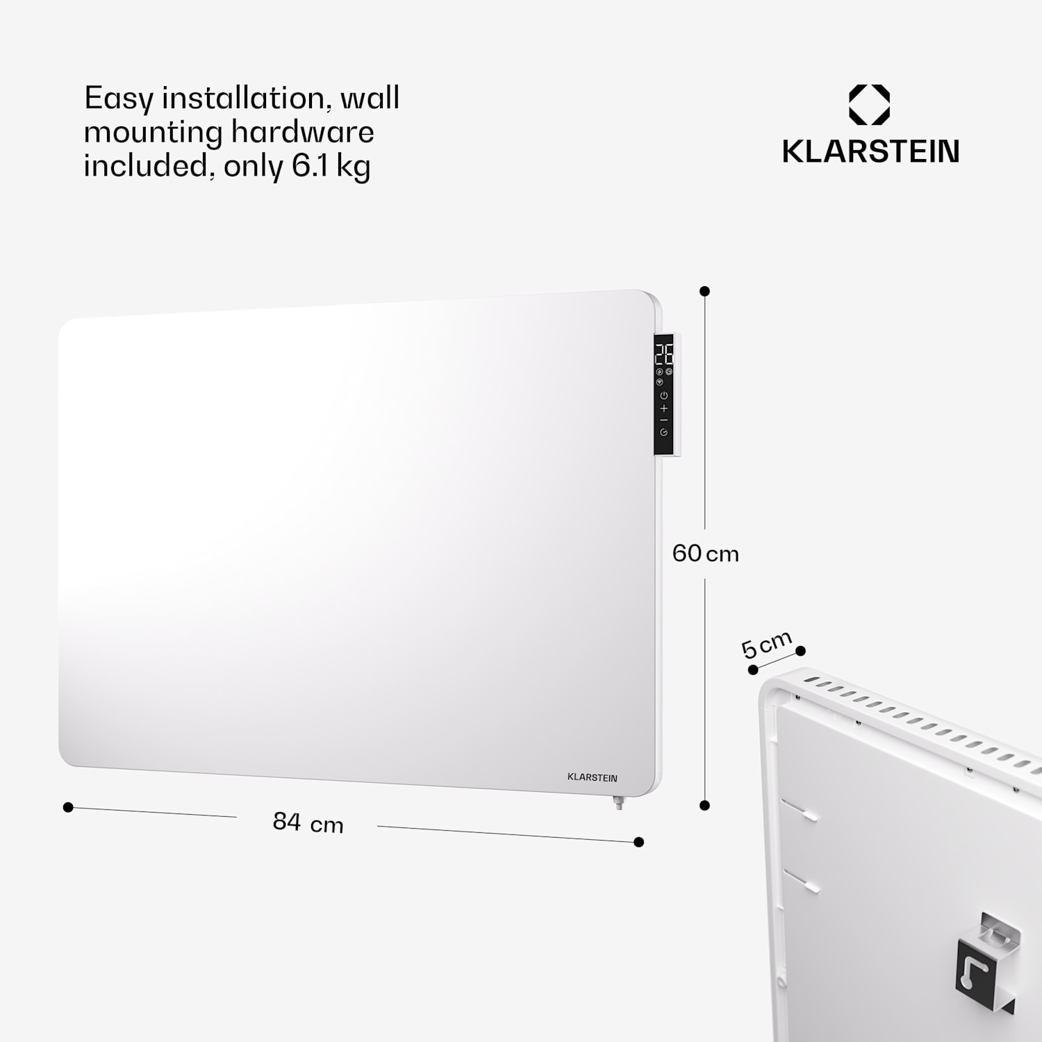 Wonderbeam 650 Hybride grzejnik na podczerwień 60 x 84 cm, 650 W timer tygodniowy pilot  650 W