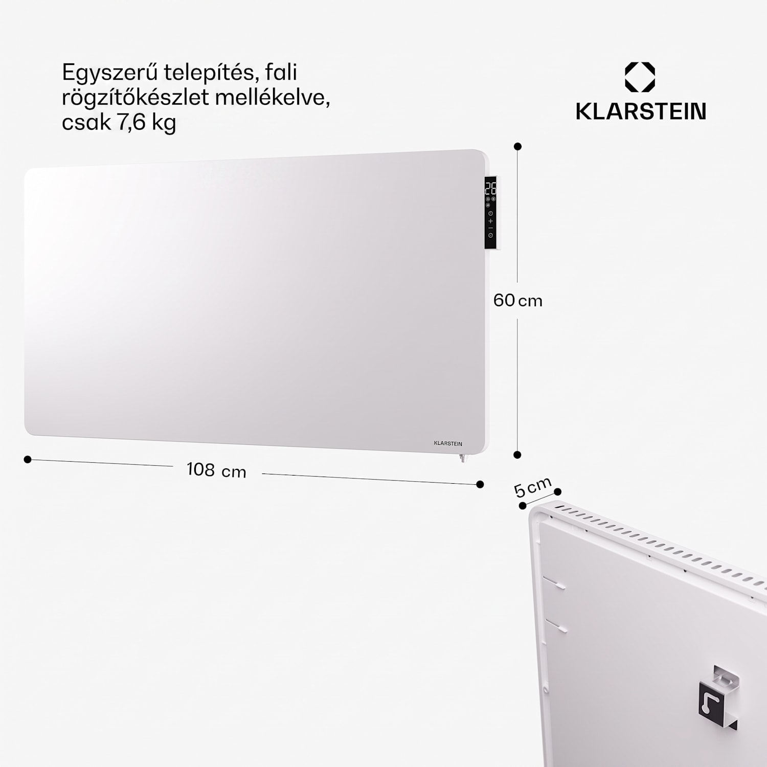 Wonderbeam 900 Hybride Infravörös hősugárzó 108 x 60 cm 900 W Heti időzítő Távirányító 900 W