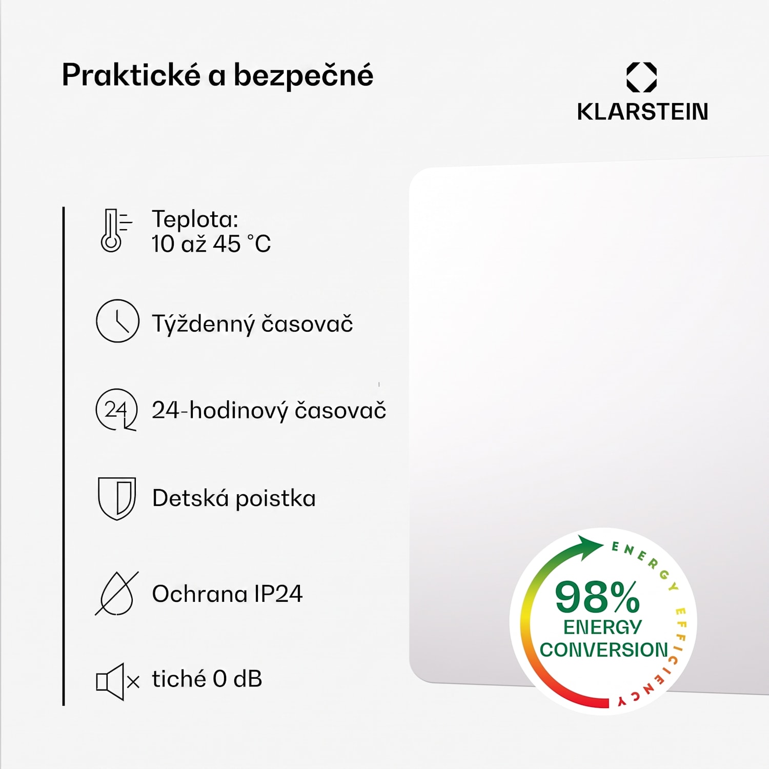 Wonderbeam 900 Hybride Infračervený ohrievač 108 x 60 cm 900 W Týždenný časovač Diaľkové ovládanie 