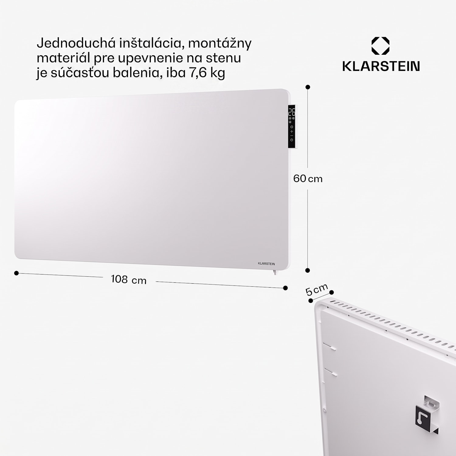 Wonderbeam 900 Hybride Infračervený ohrievač 108 x 60 cm 900 W Týždenný časovač Diaľkové ovládanie 
