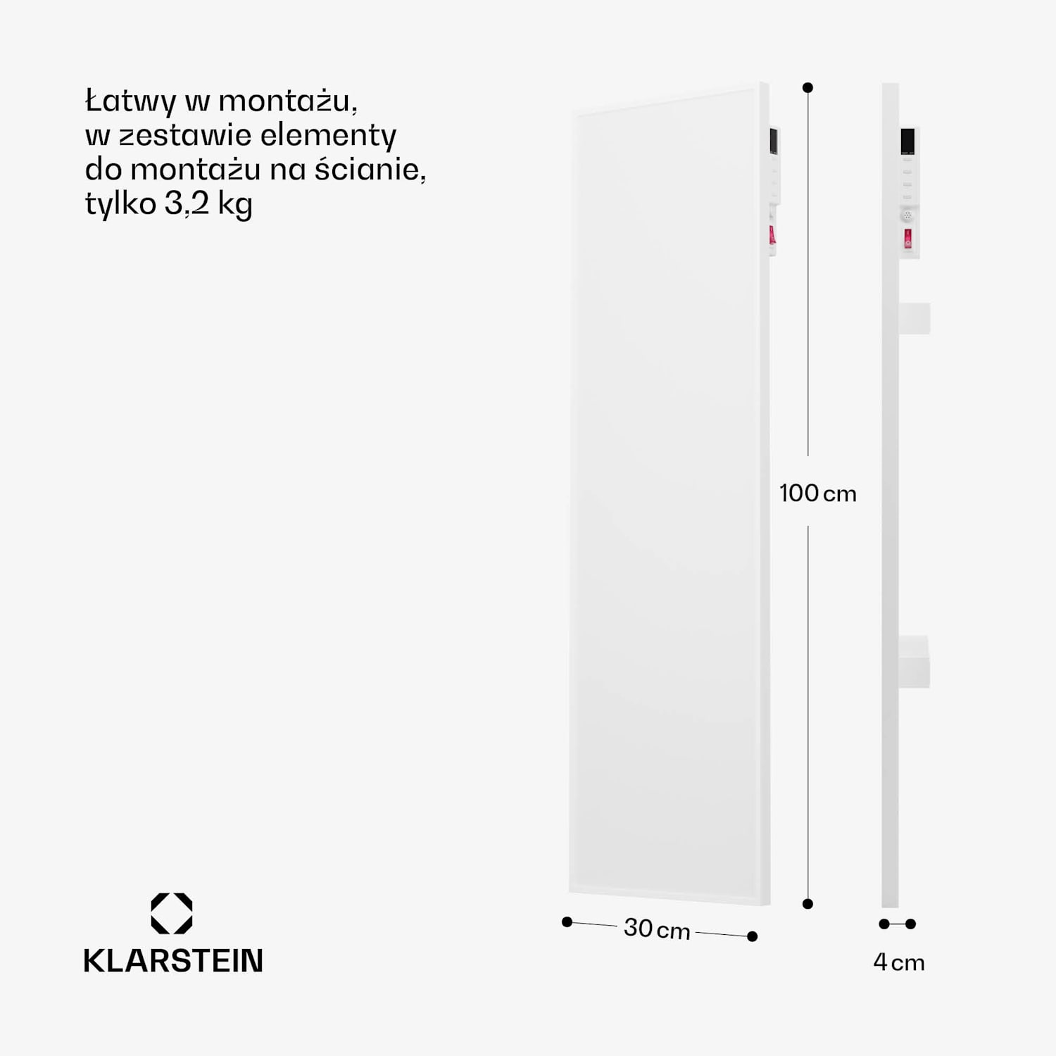 Wonderwall Air Smart 320, panel grzewczy na podczerwień, grzejnik, 30 x 100 cm, 320 W, aplikacja 30 x 100 cm | 320 W