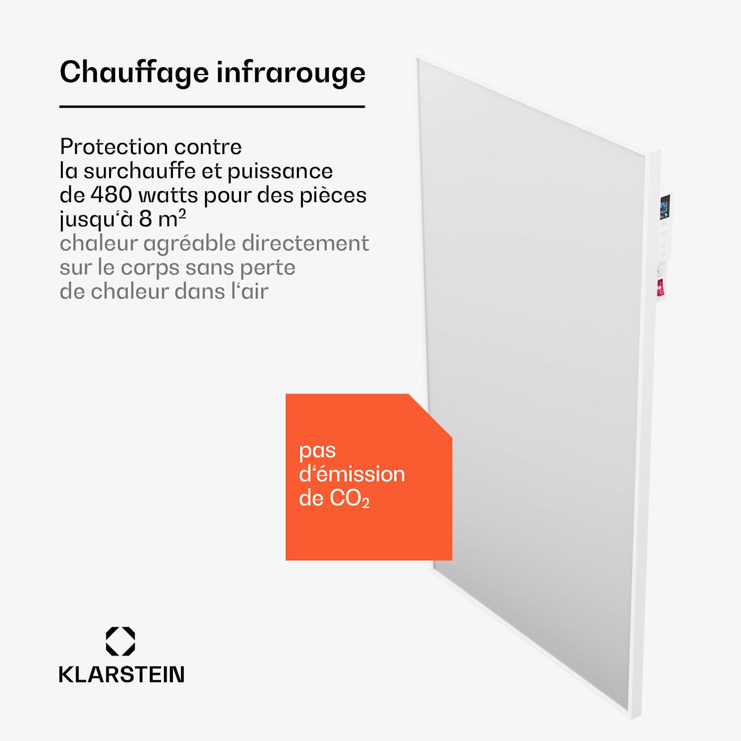 Wonderwall Air Smart 480 infrarood verwarming 50x90cm App 480W 