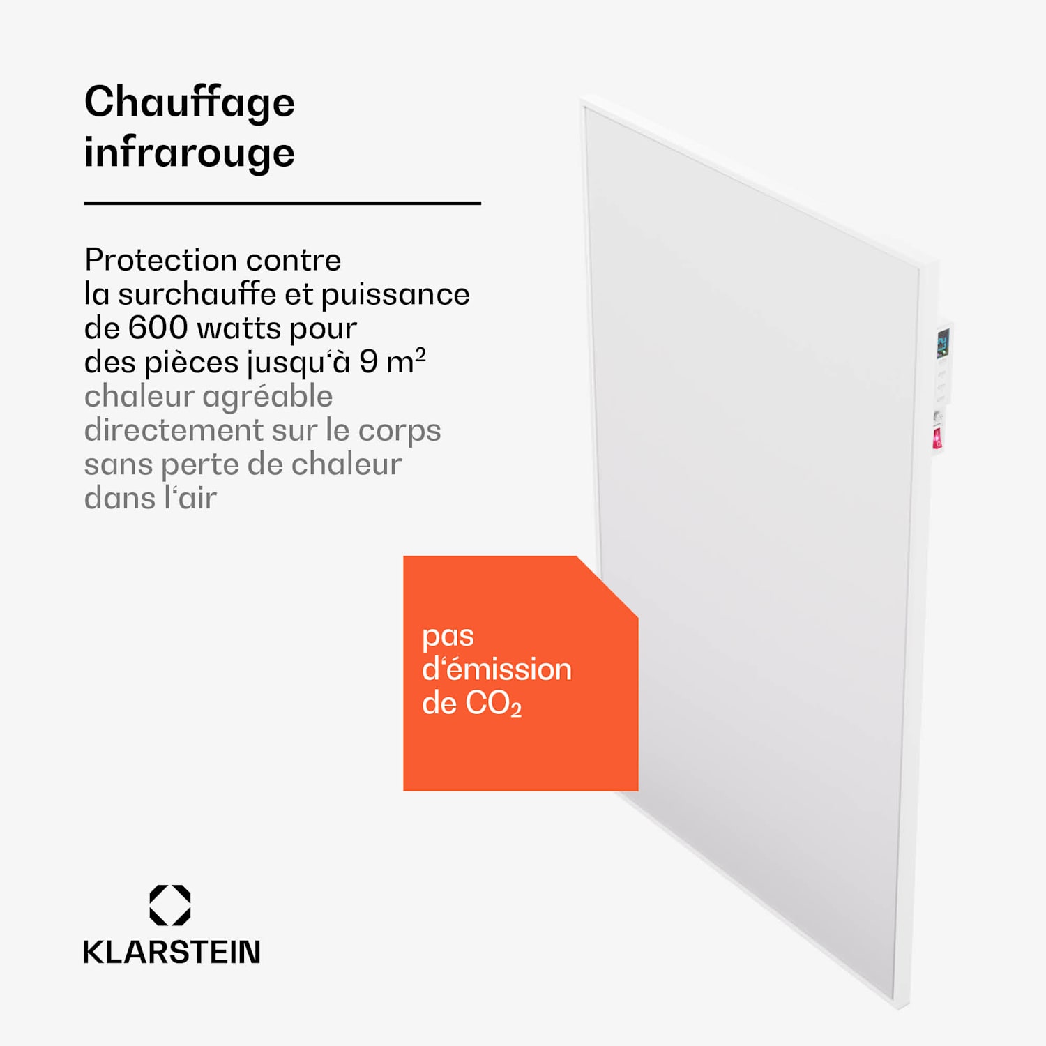 Wonderwall Air Smart 600 radiateur infrarouge 60 x 100 cm Appli 600 W 60 x 100 cm | 600 W | Oui