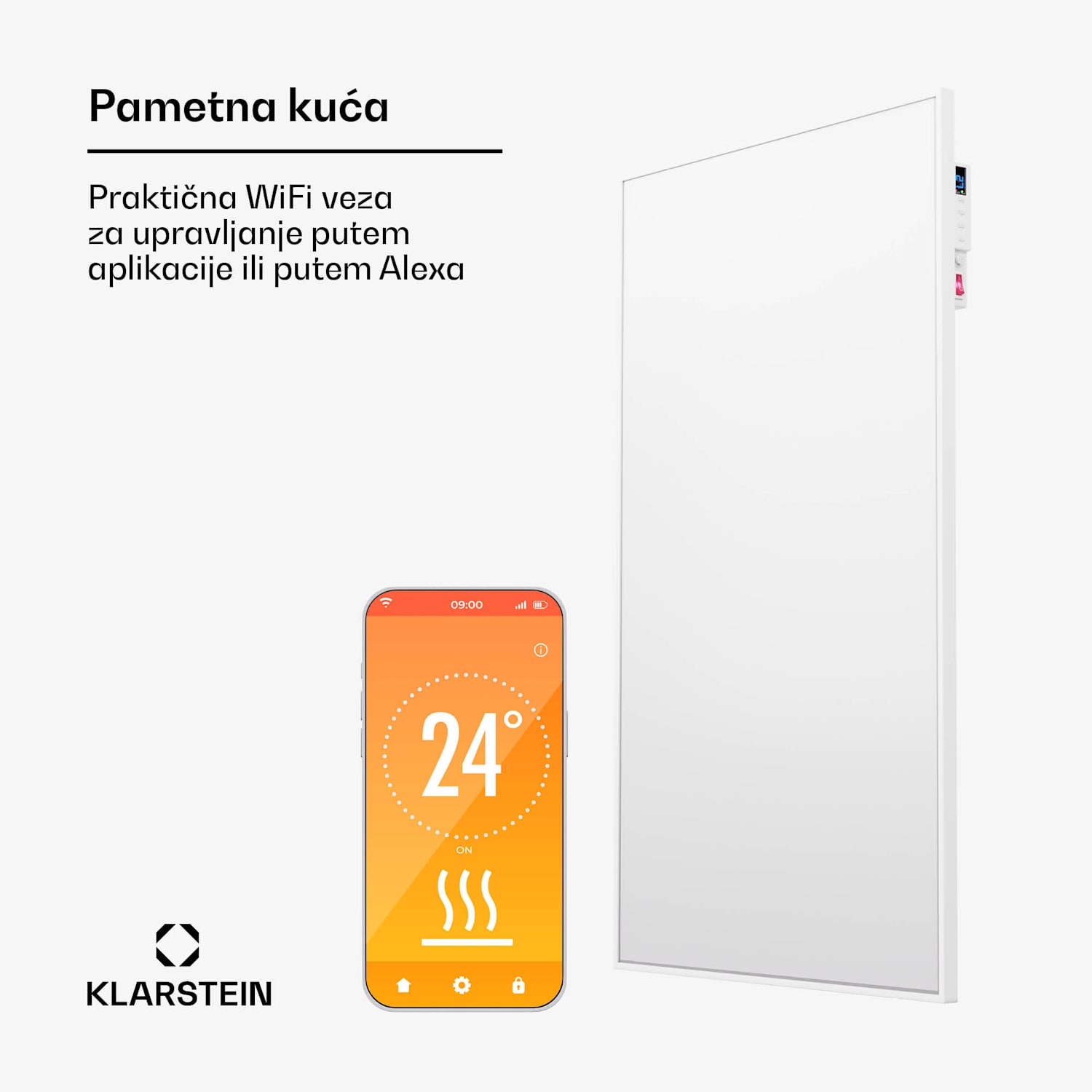 Wonderwall Air Smart 600, infracrvena grijalica, 60 x 100 cm, 600 W, aplikacija 60 x 100 cm | 600 W | Da