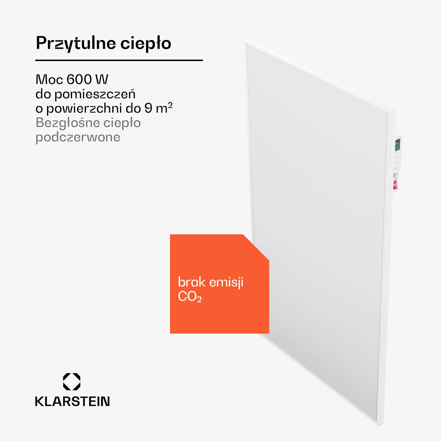 Wonderwall Air Smart 600, panel grzewczy na podczerwień, grzejnik, 60 x 100 cm, 600 W, aplikacja 60 x 100 cm | 600 W | Tak