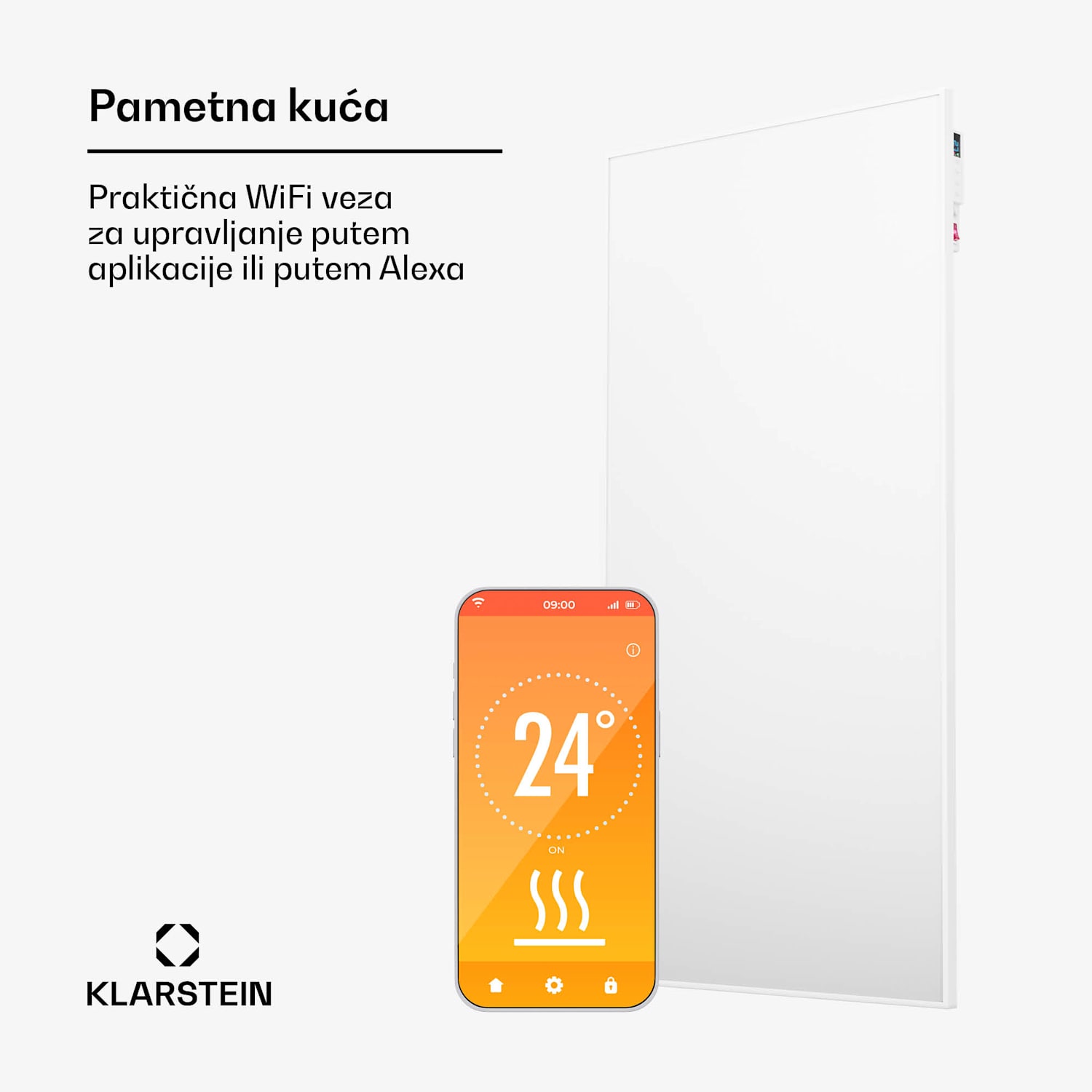 Wonderwall Air Smart 770, infracrvena grijalica, 60 x 120 cm, 770 W, aplikacija 60 x 120 cm | 770 W