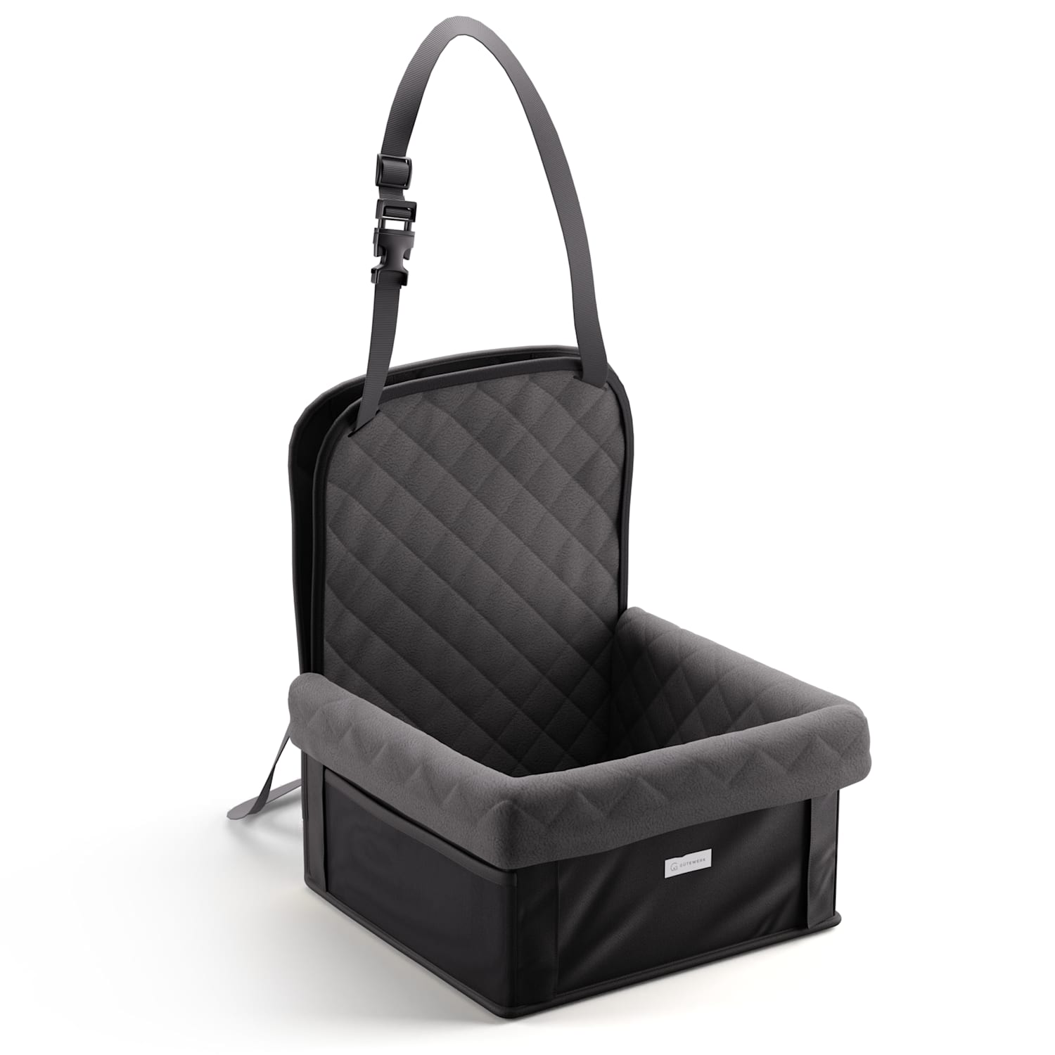 Rocky, седалка за кола за кучета, полиестер, предпазен колан, сгъваема, гъвкава Монтаж на предната седалка | Тъмно сиво