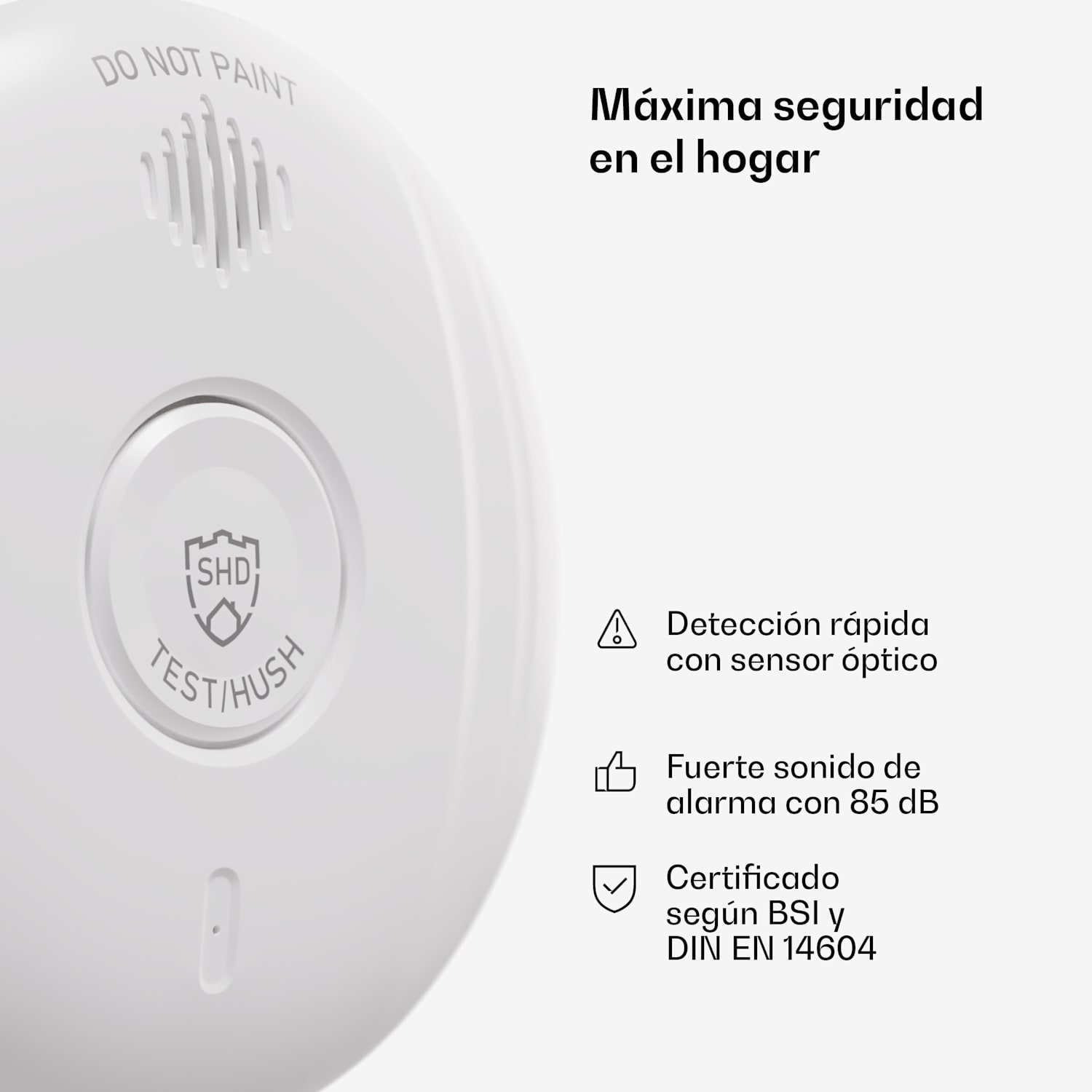 SHD by oneConcept Detector de humo DOF Pro10 Plástico Señal de aviso: 85 dB 10 años de duración de la pila Set de 1 unidades