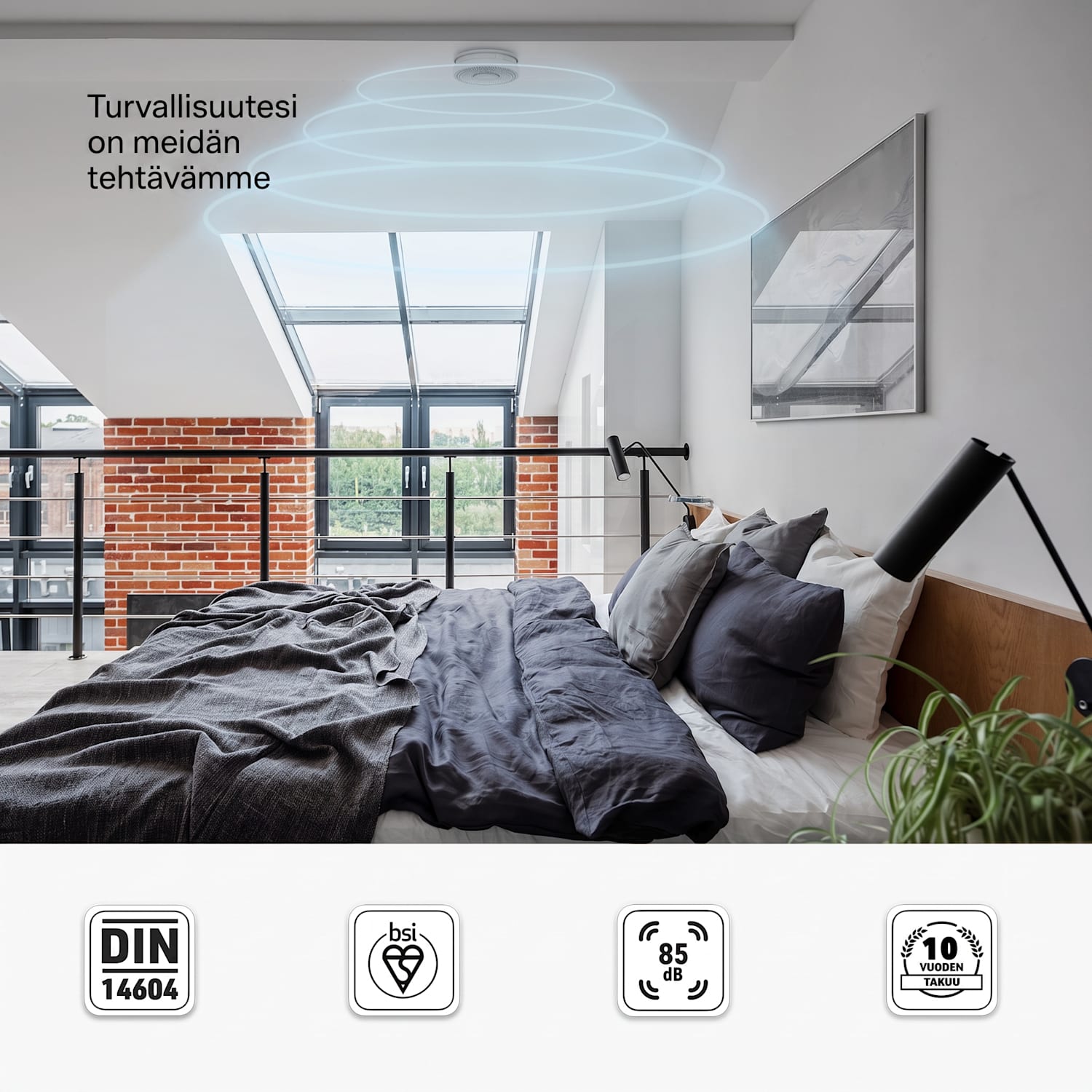 SHD by oneConcept savuilmaisin DOF Pro10 muovi varoitussignaali: 85 dB akun käyttöikä 10 vuotta 6 kpl setti