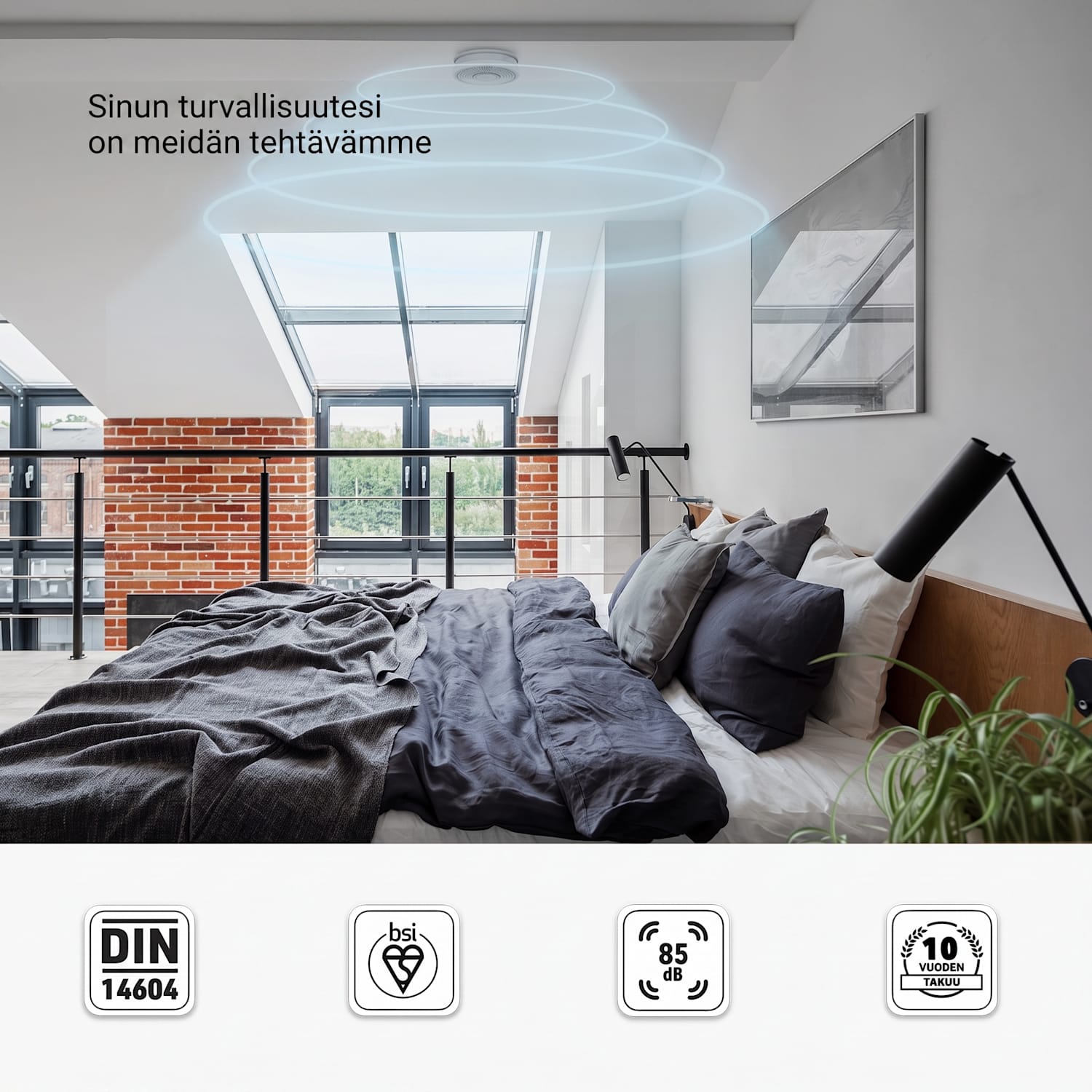 SHD by oneConcept savuilmaisin DOF Pro10 muovi varoitussignaali: 85 dB akun käyttöikä 10 vuotta 10 kpl setti