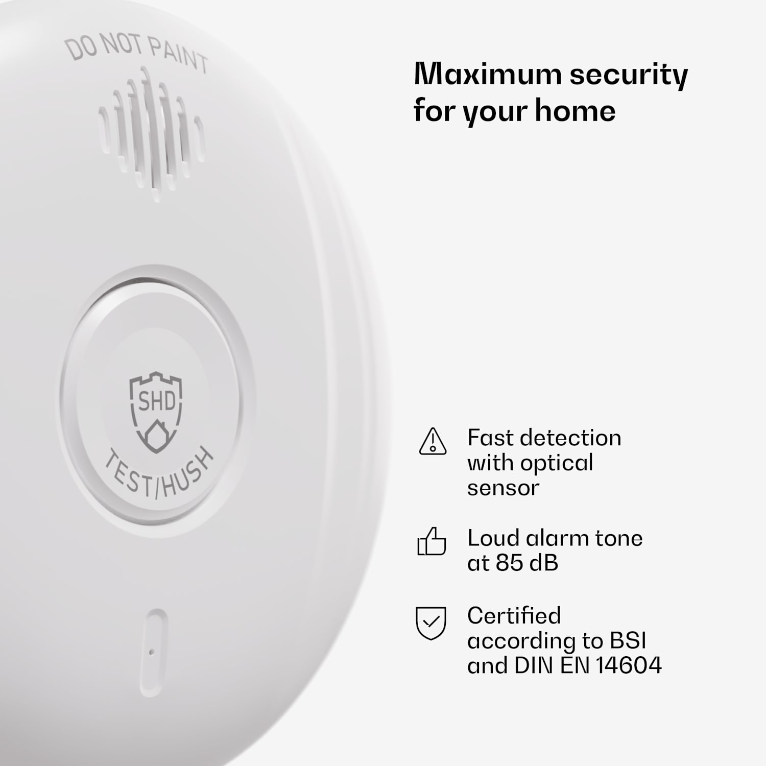 SHD by oneConcept, detektor dymu DOF Pro10, plastový, varovný signál: 85 dB, životnosť batérie 10 rokov Sada 10 kusov