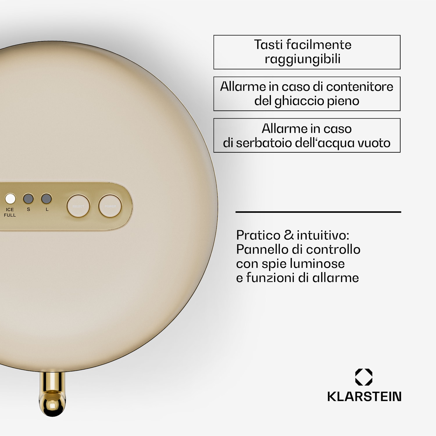 Macchina per ghiaccio Passau 2 dimensioni 15 kg/24 h Auto-Clean 2,3 ltr | Crema