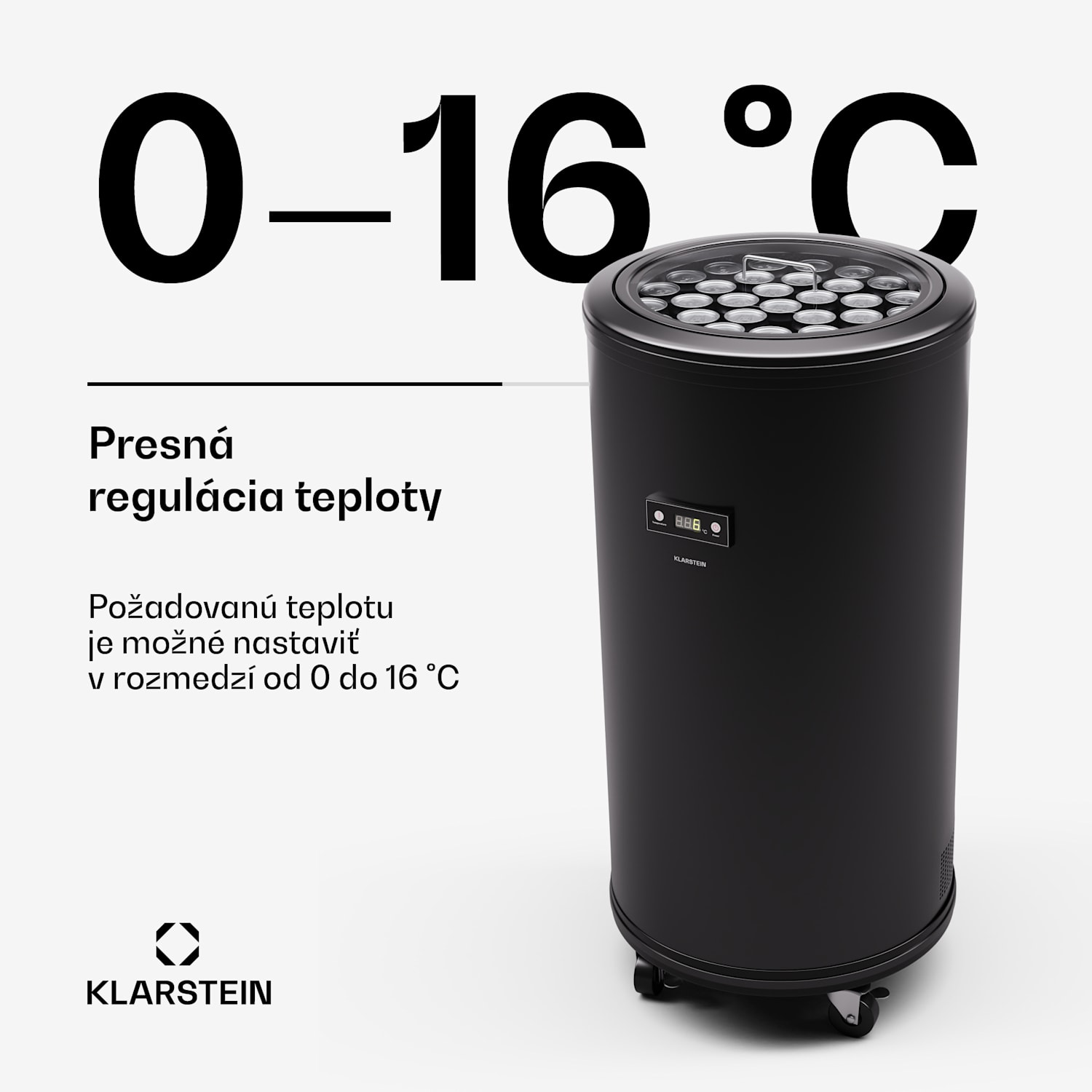Mr. Barbot 75, chladnička na nápoje, barová chladnička, 75 litrov, 0-16 °C, mobilná 75 Ltr | Čierna