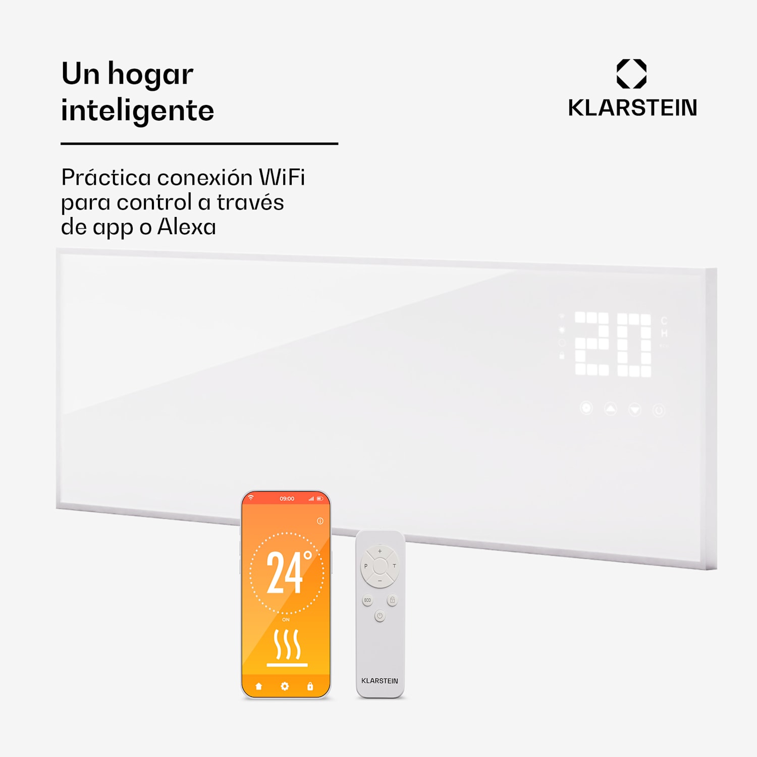Calefactor infrarrojo Wonderwall Smart Bornholm 100x30cm App 320 W 