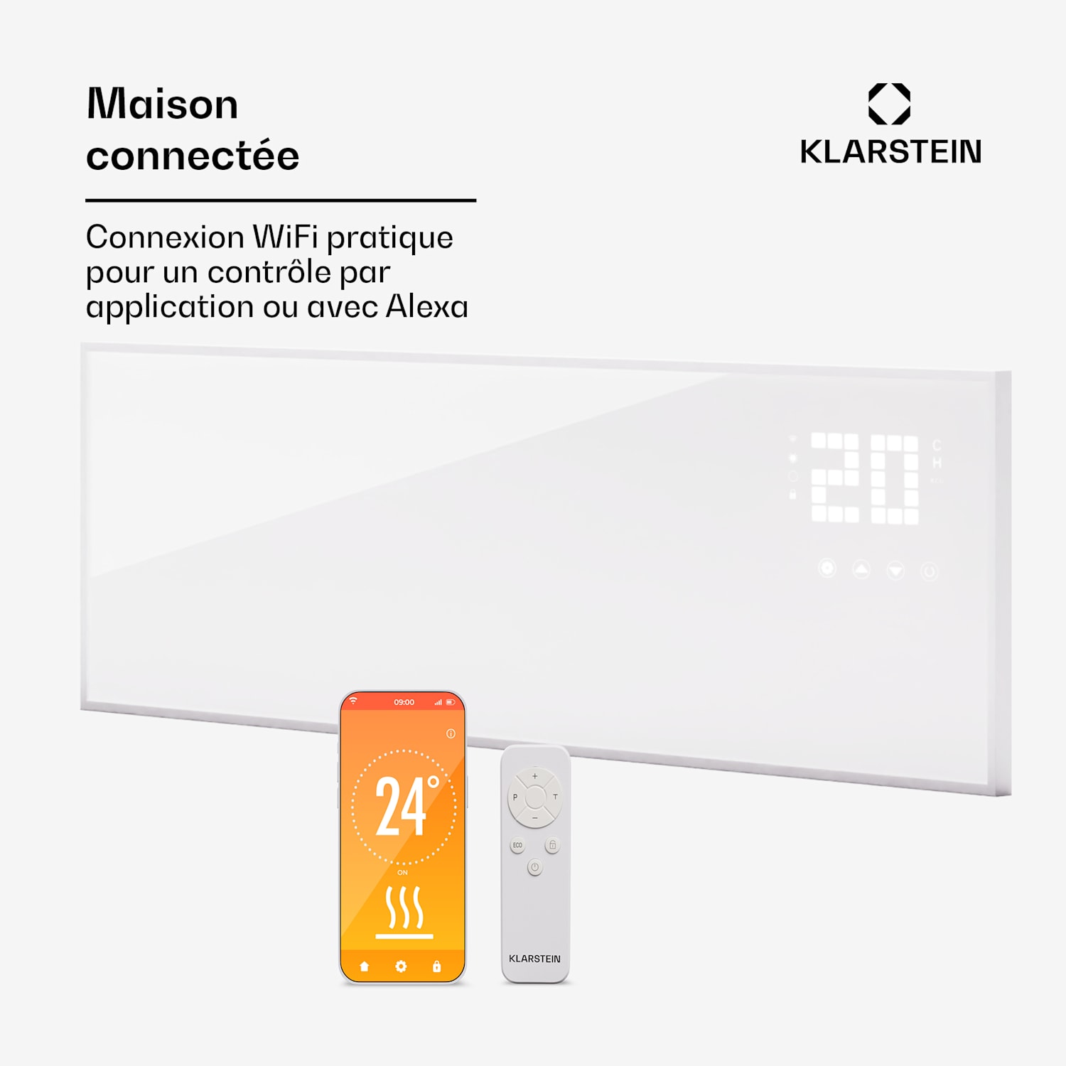 Wonderwall Smart Bornholm radiateur infrarouge 100 x 30 cm Appli 320 W 