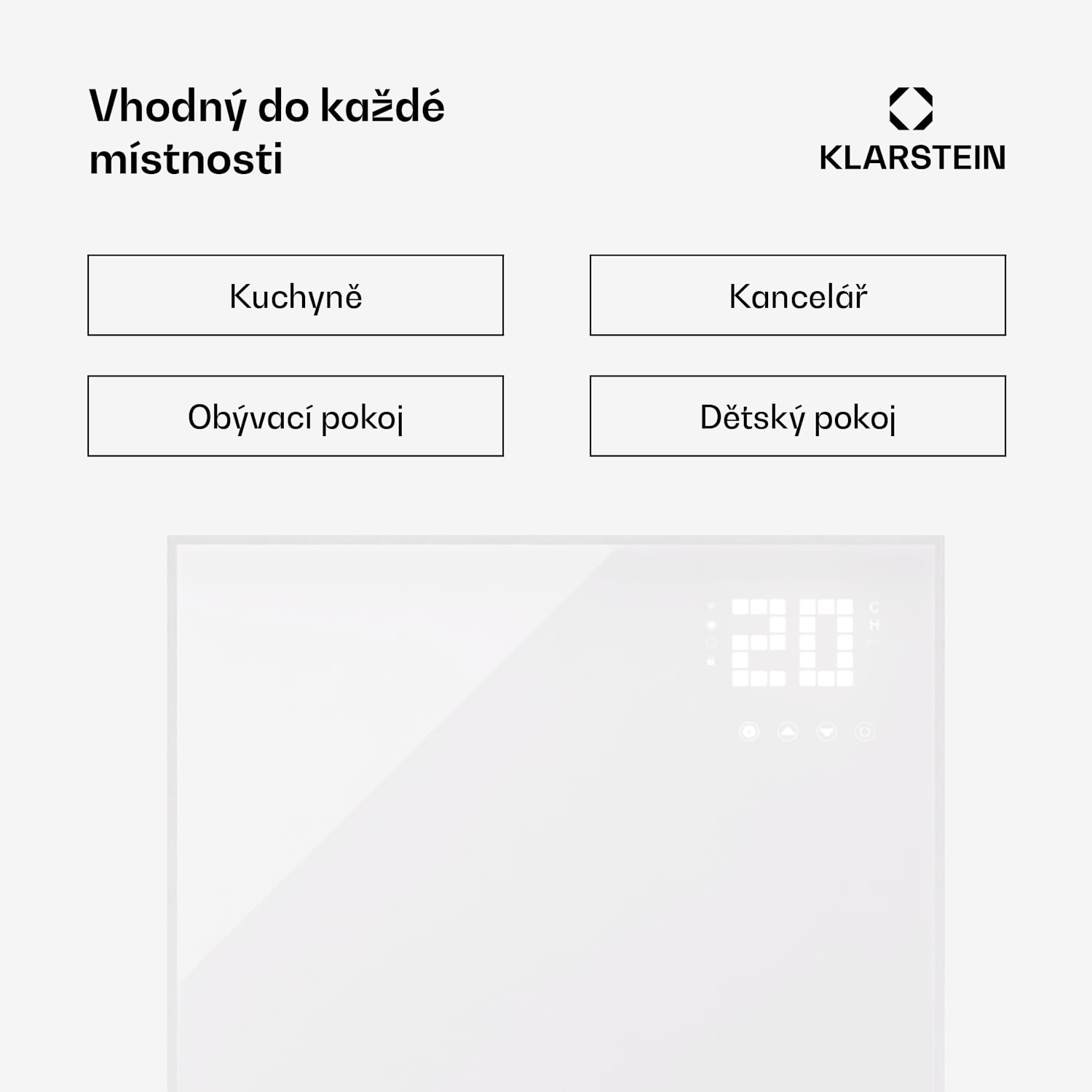 Wonderwall Smart Bornholm, infračervený ohřívač, 70 x 60 cm, App, 360 W 60 x 60 cm | 360 W | Bílá