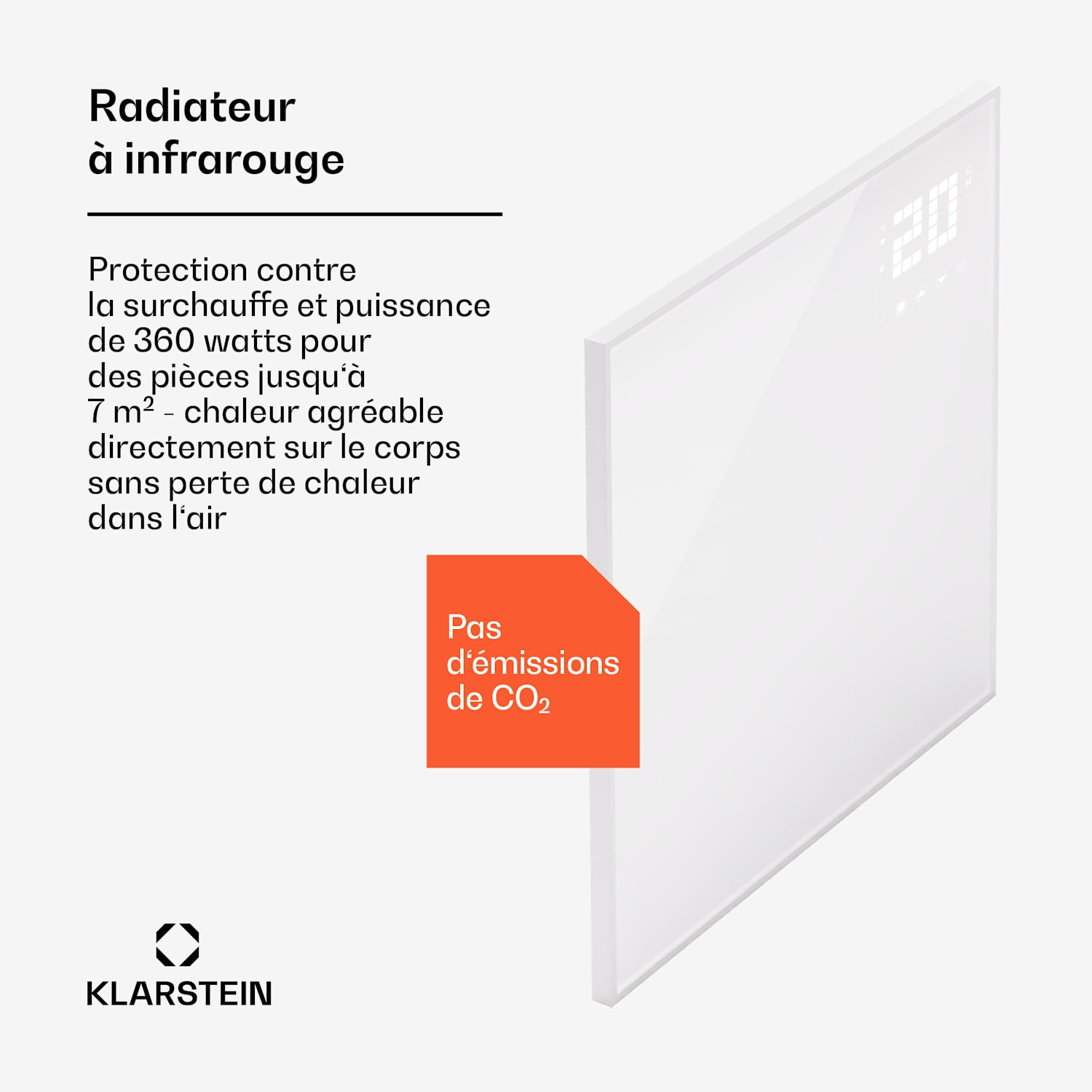 Wonderwall Smart Bornholm radiateur infrarouge 70x60 cm Appli 360 W 