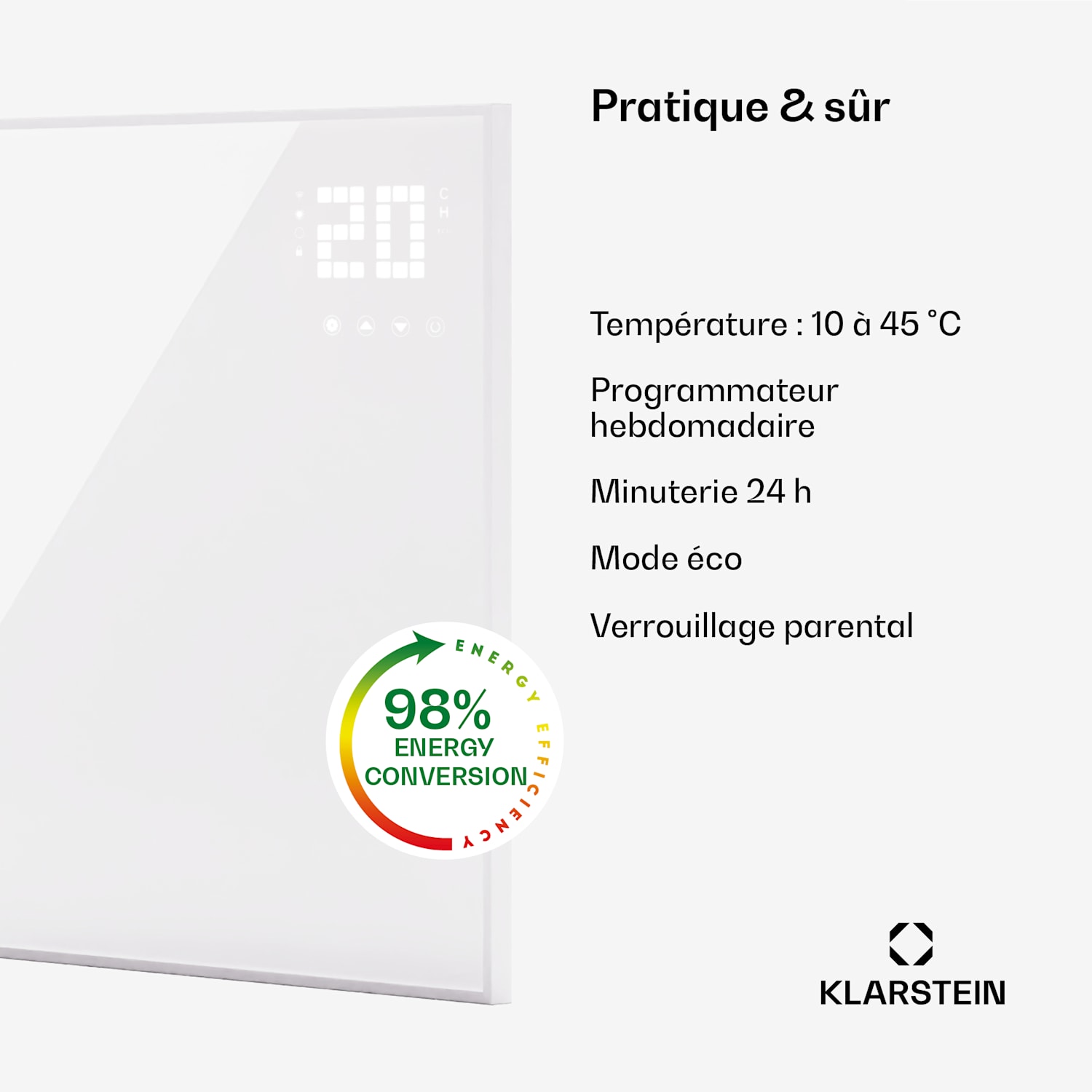 Wonderwall Smart Bornholm radiateur infrarouge 70x60 cm Appli 360 W 