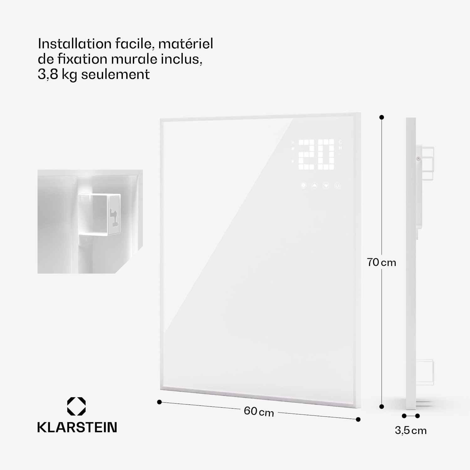 Wonderwall Smart Bornholm radiateur infrarouge 70x60 cm Appli 360 W 