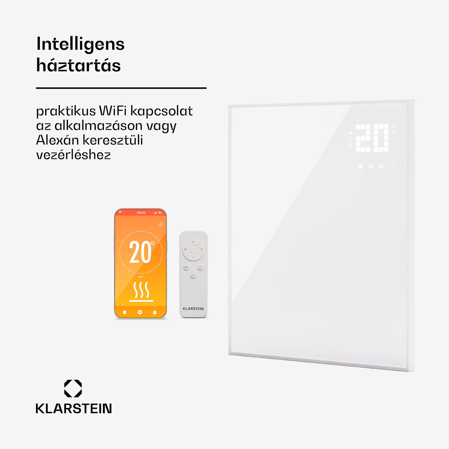 Wonderwall Smart Bornholm, infravörös fűtőtest, 70 x 60 cm, App, 360 W 