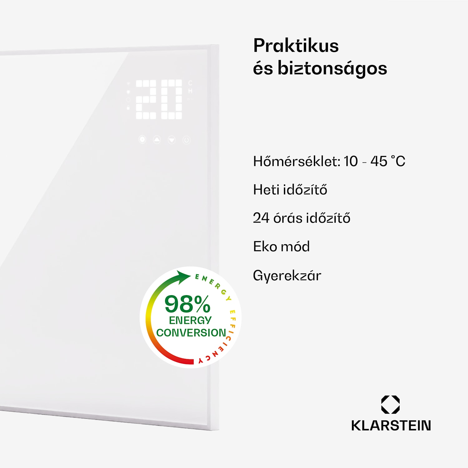 Wonderwall Smart Bornholm, infravörös fűtőtest, 70 x 60 cm, App, 360 W 