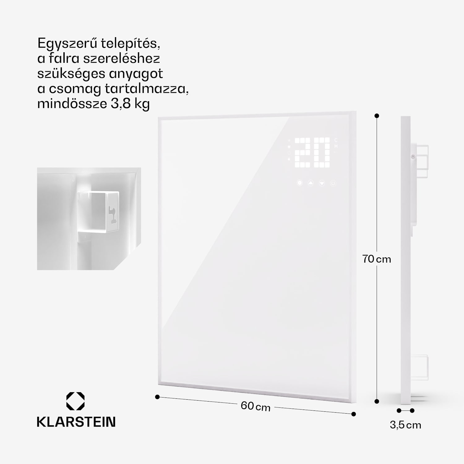 Wonderwall Smart Bornholm, infravörös fűtőtest, 70 x 60 cm, App, 360 W 