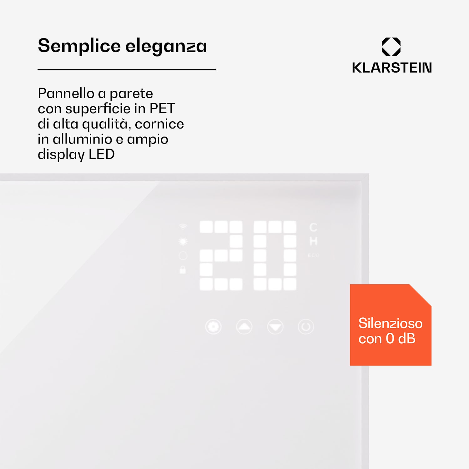 Wonderwall Smart Bornholm - Stufa a infrarossi, 70x60 cm, app, 360W 60 x 60 cm | 360 W | Bianco