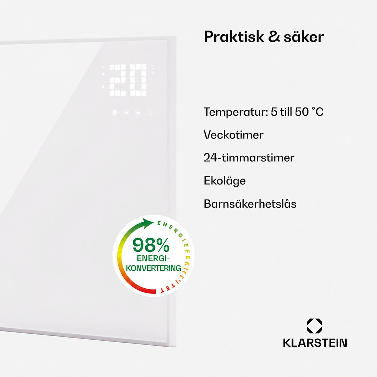Wonderwall Smart Bornholm Infravärmare 70 x 60 cm app 360 W 60 x 60 cm | 360 W | Vit
